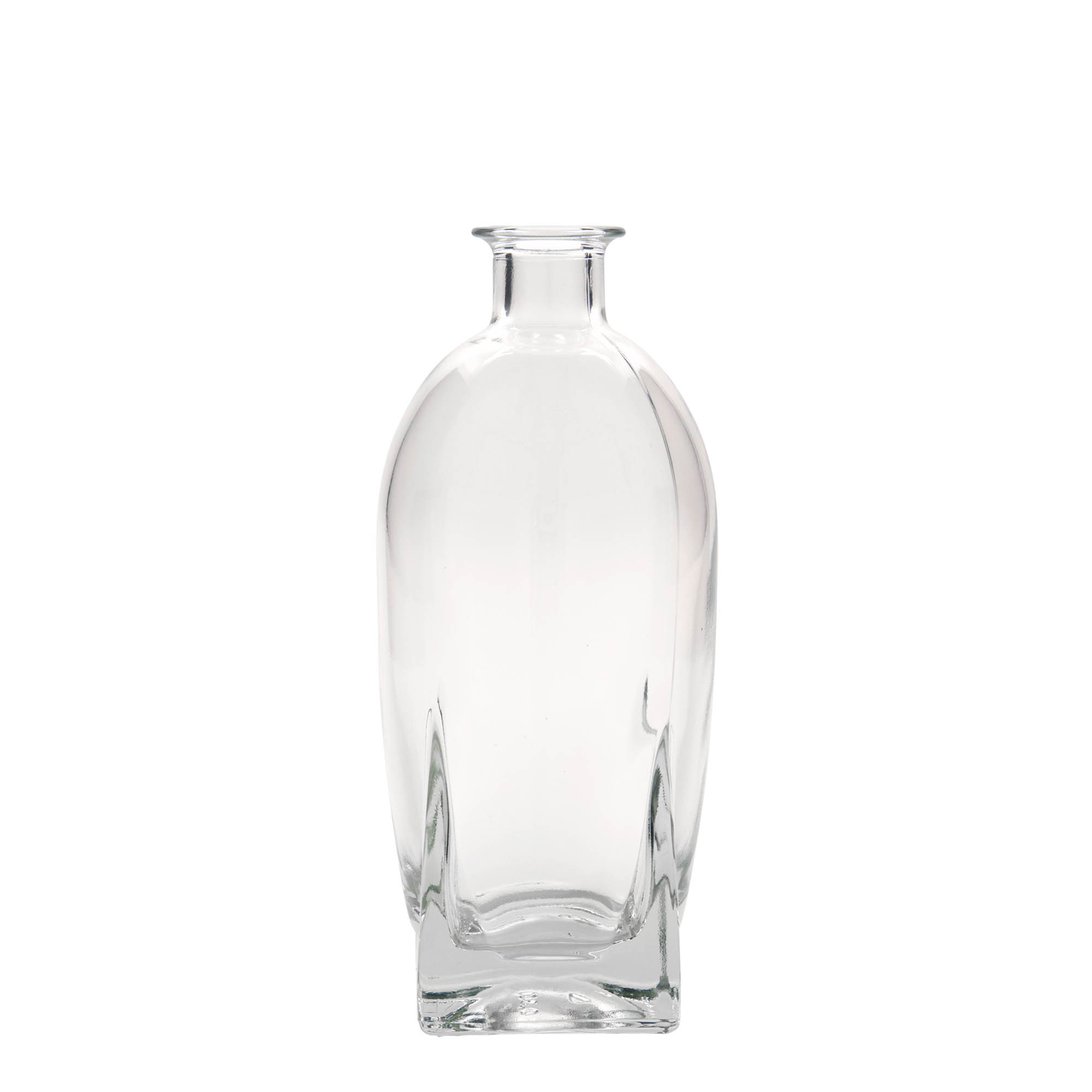 Bottiglia di vetro da 500 ml 'Zino', quadrata, bocca: tappo in sughero Bottiglia di vetro da 500 ml 'Zino', quadrata, bocca: tappo in sughero