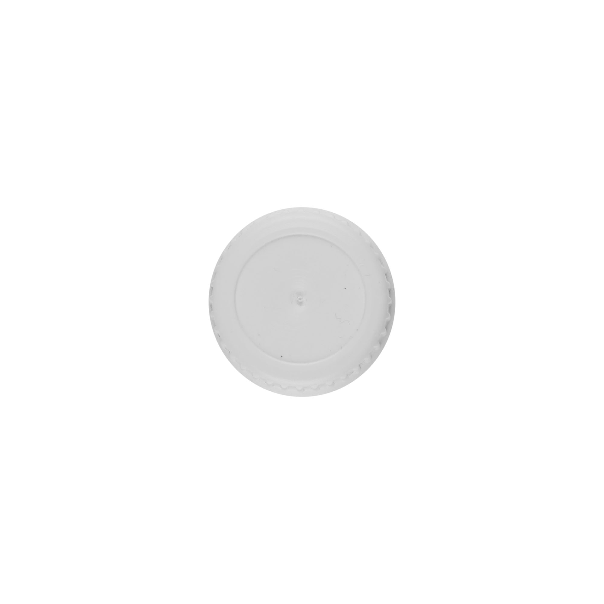 Tappo a vite con anello di colata, plastica PE, bianco, per bocca: DIN 22