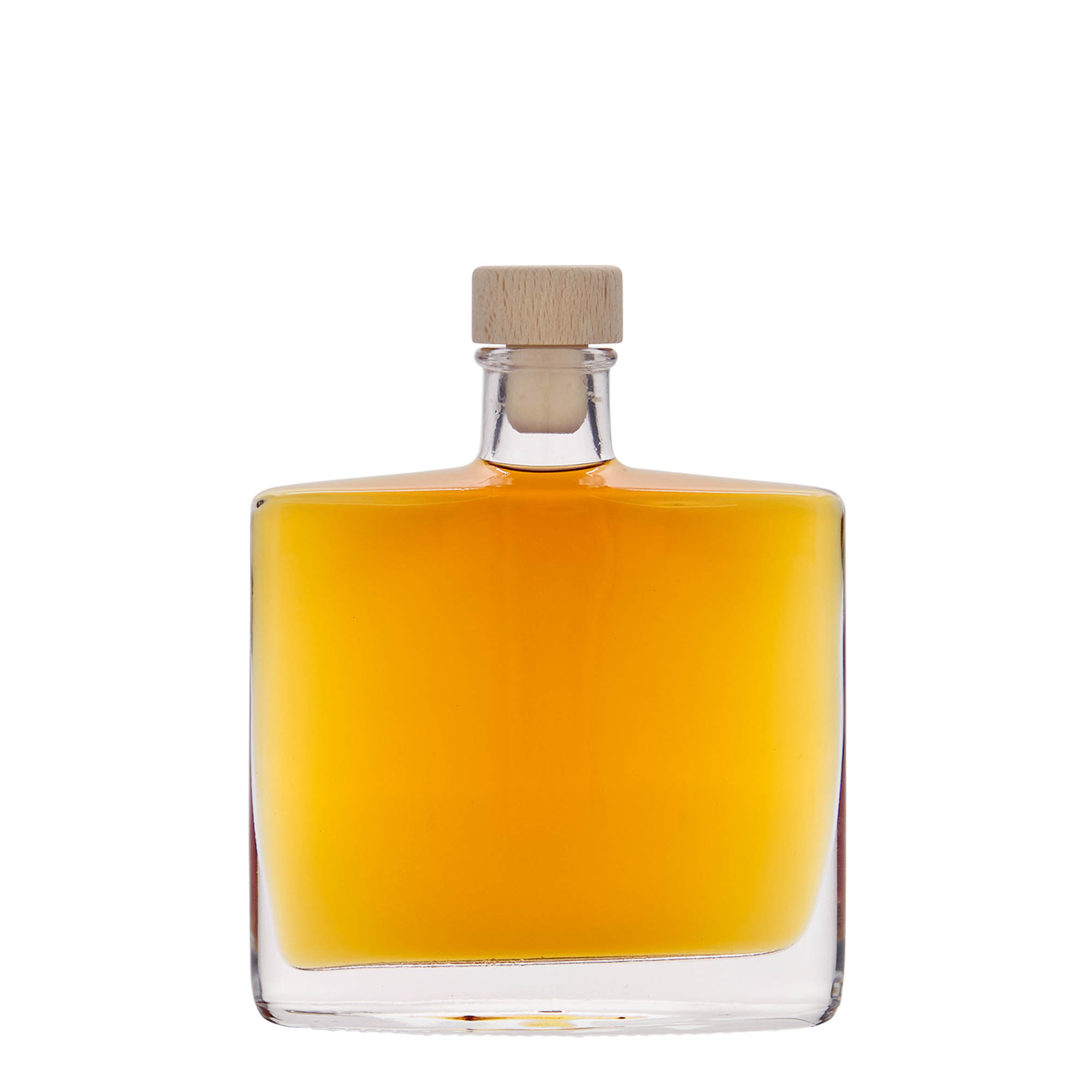 Bottiglia di vetro da 200 ml 'Zorbas', ovale, bocca: tappo di sughero Bottiglia di vetro da 200 ml 'Zorbas', ovale, bocca: tappo di sughero