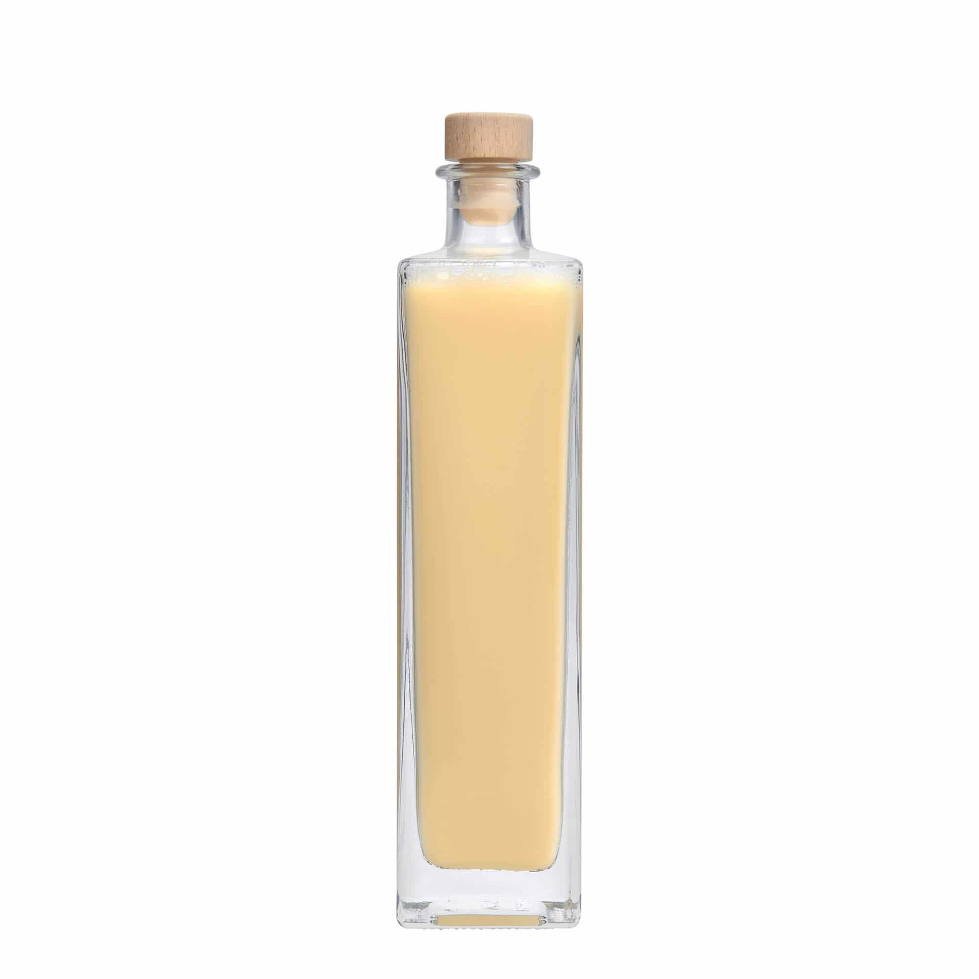 500 ml Bottiglia di vetro 'Rafaello', quadrata, imboccatura: fascetta