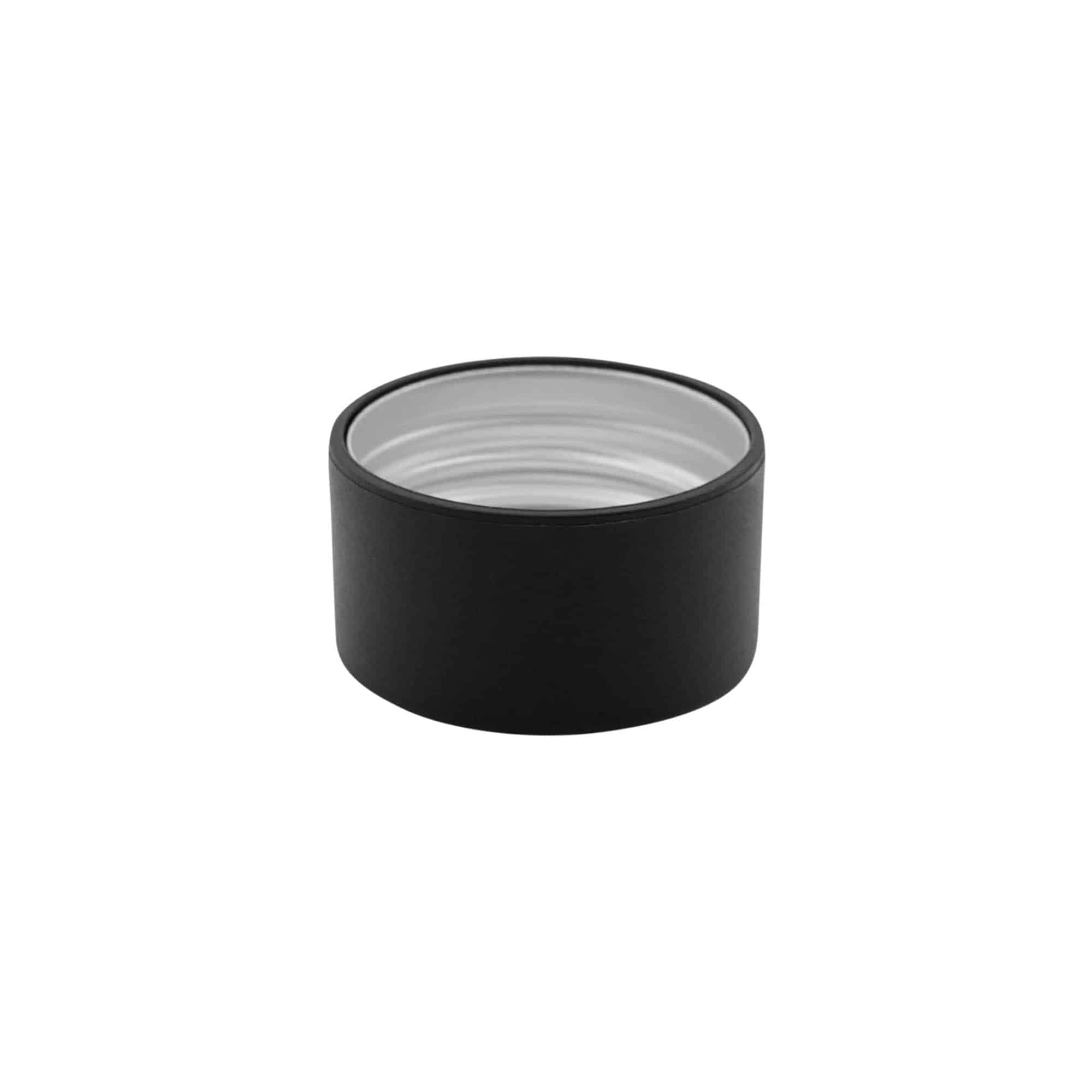 Tappo a vite, metallo-plastica, nero, per imboccatura: PP 31,5