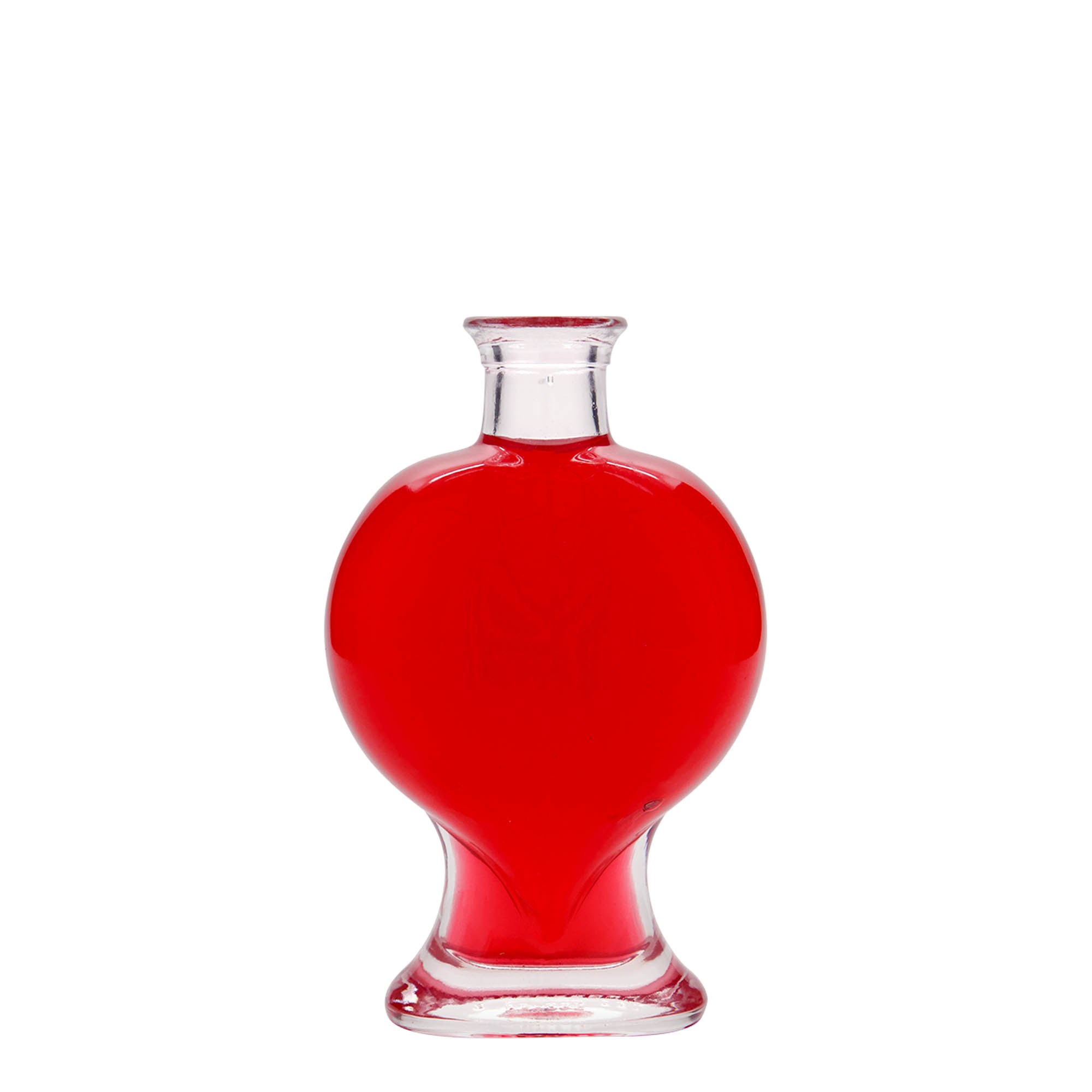 Bottiglia di vetro da 200 ml 'Cuore', bocca: tappo di sughero Bottiglia di vetro da 200 ml 'Cuore', bocca: tappo di sughero