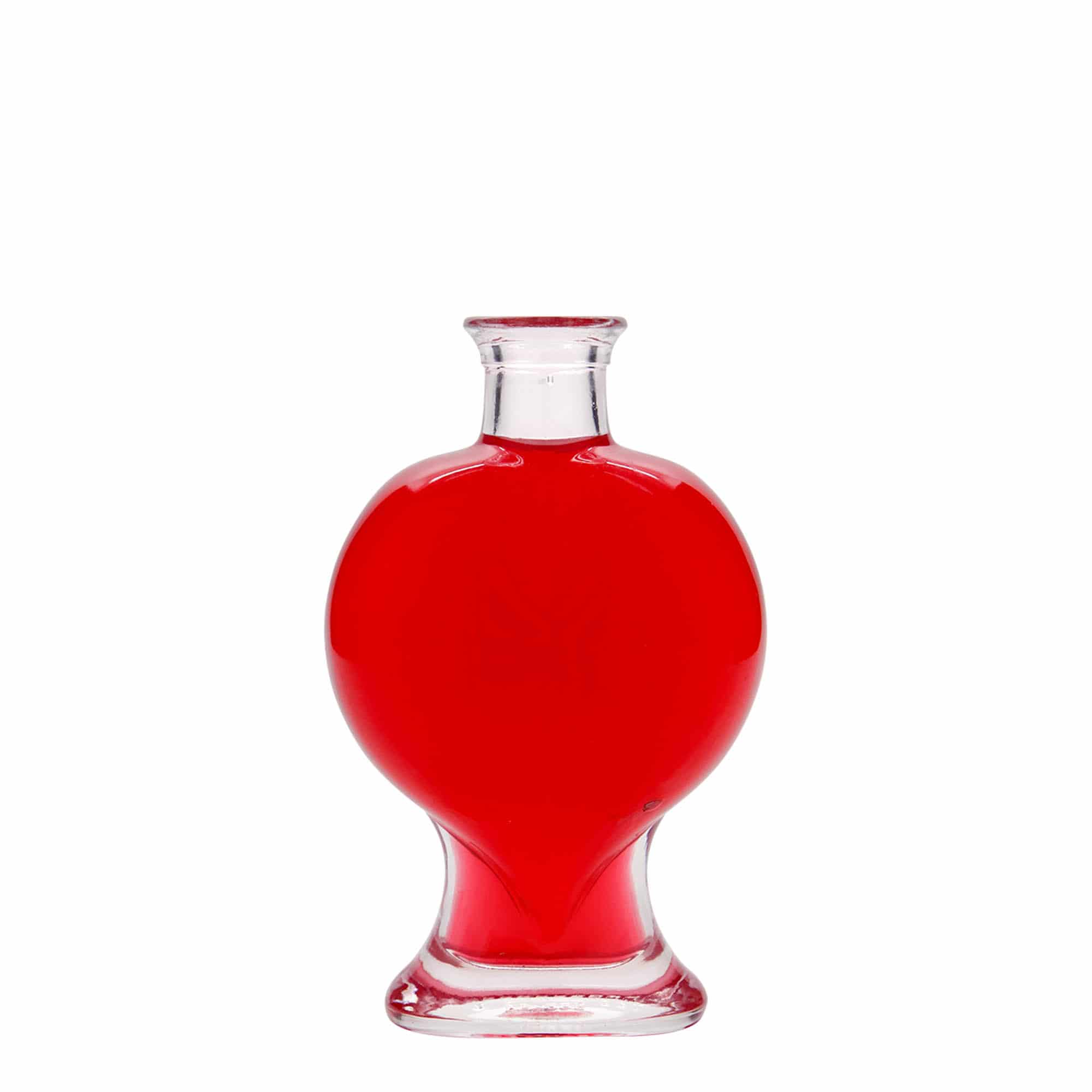 Bottiglia di vetro da 200 ml 'Cuore', bocca: tappo di sughero