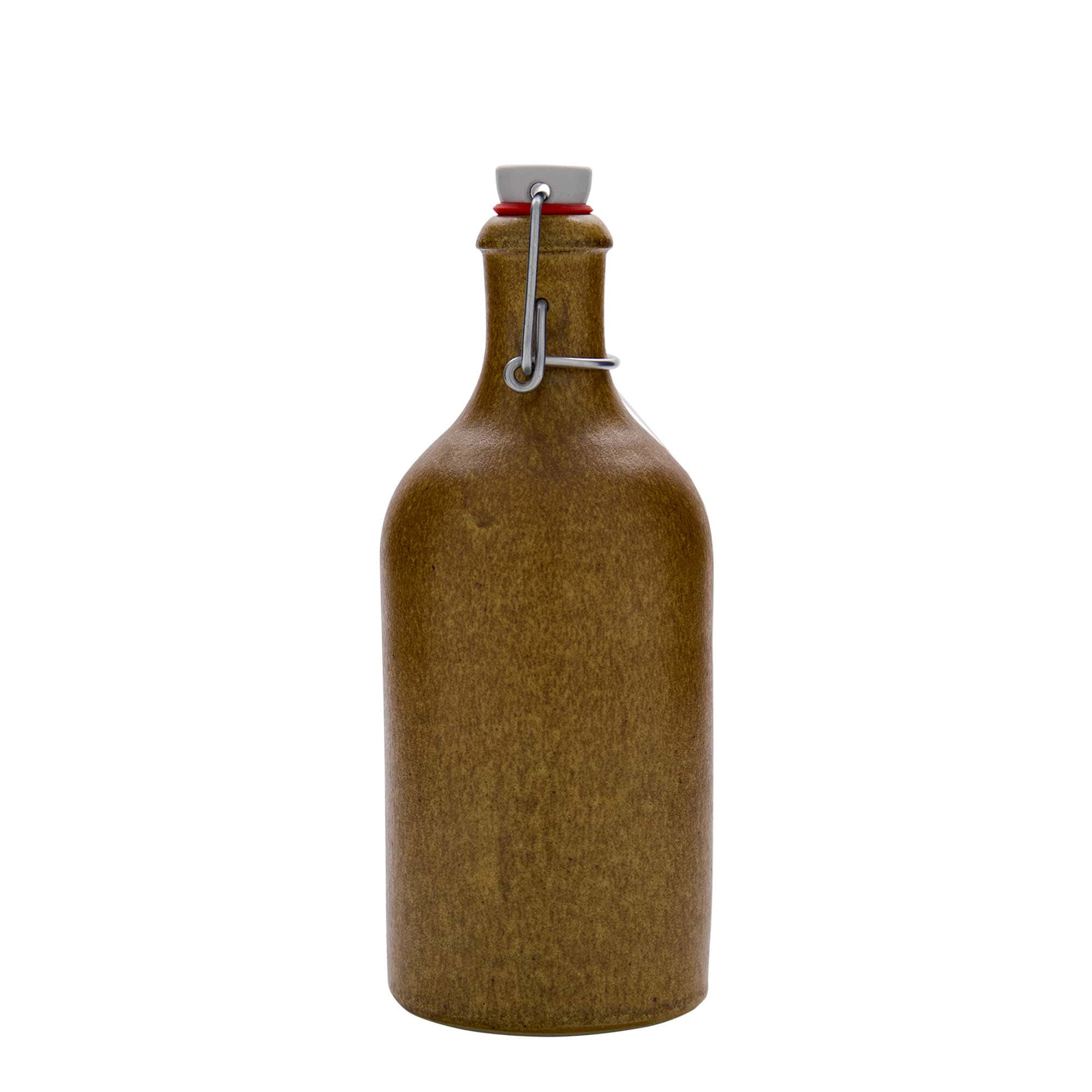 Brocca da 500 ml, gres, marrone cristallo, bocca: chiusura a staffa