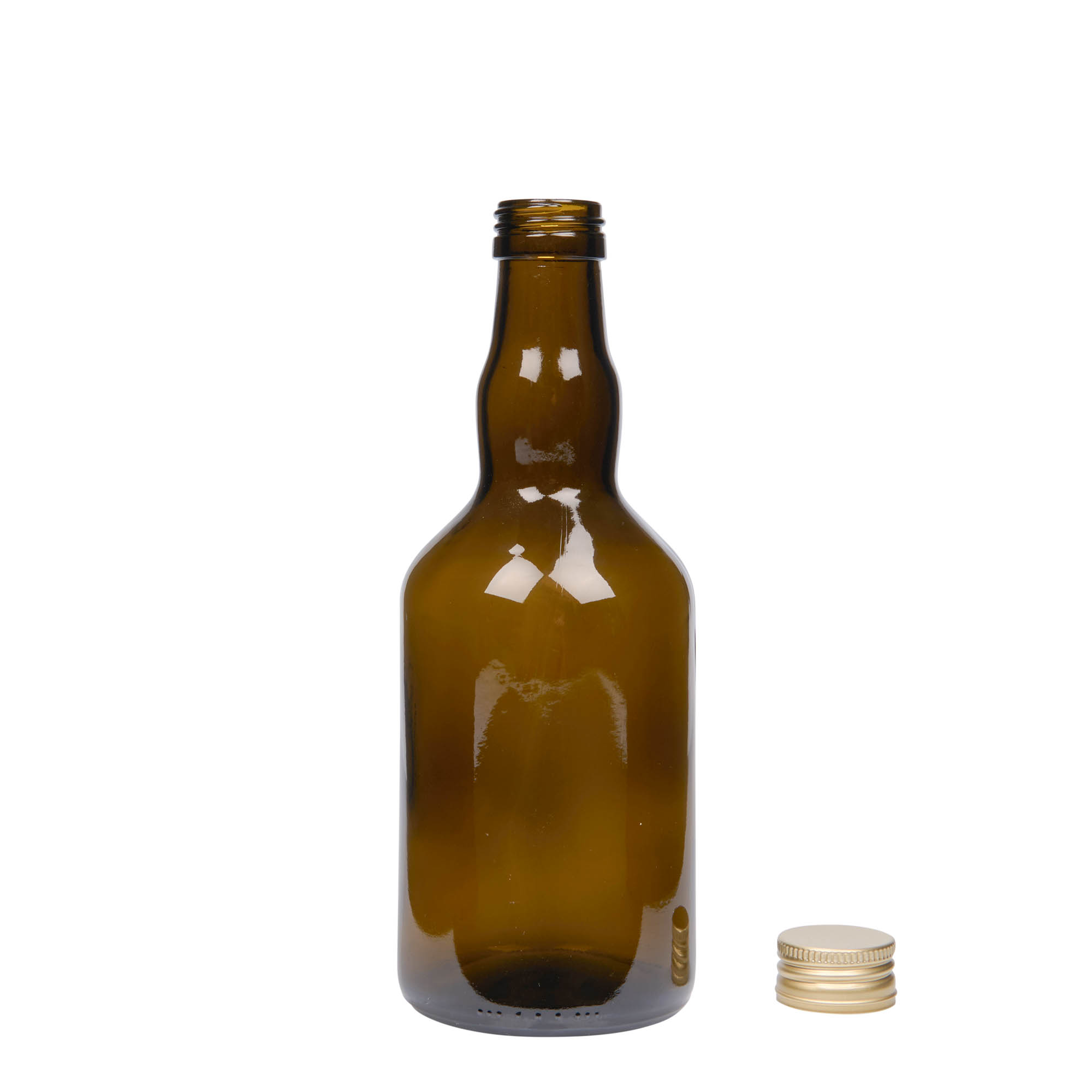 Bottiglia di vetro da 500 ml 'Olona', verde antico, bocca: PP 31,5 Bottiglia di vetro da 500 ml 'Olona', verde antico, bocca: PP 31,5