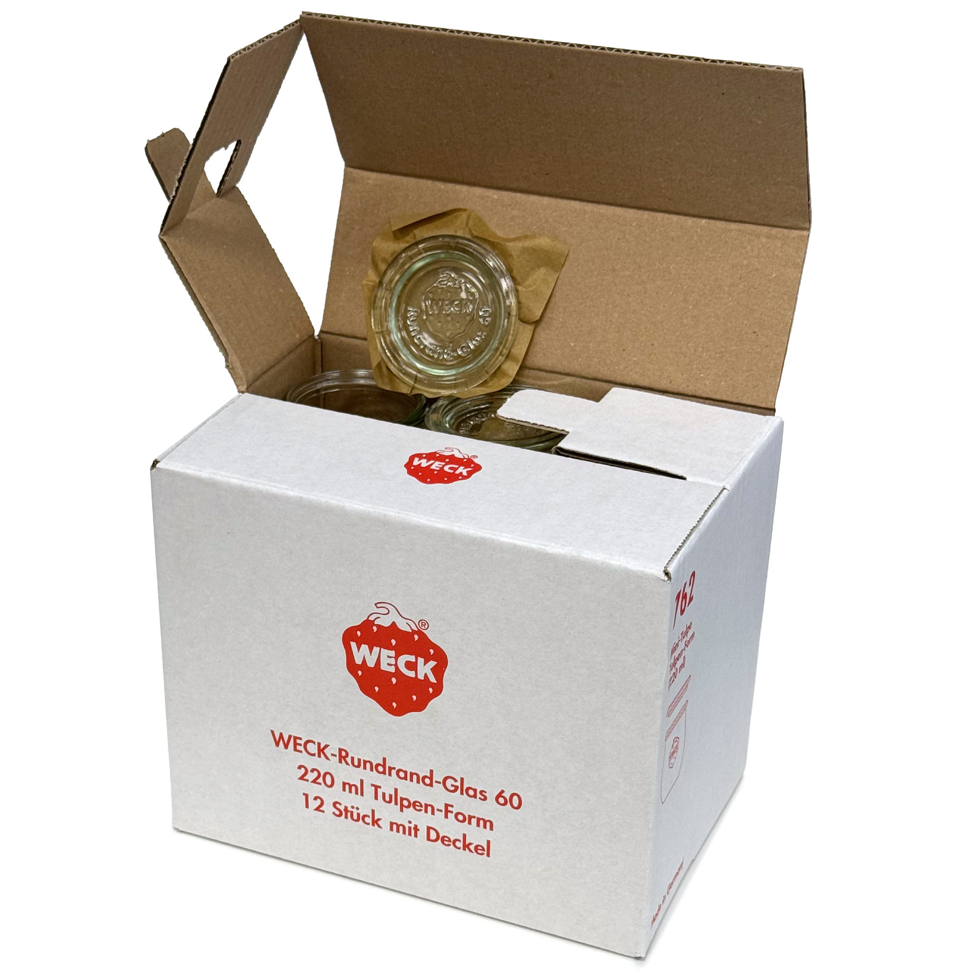 12x 220 ml vaso WECK a tulipano con coperchio in vetro RR 60