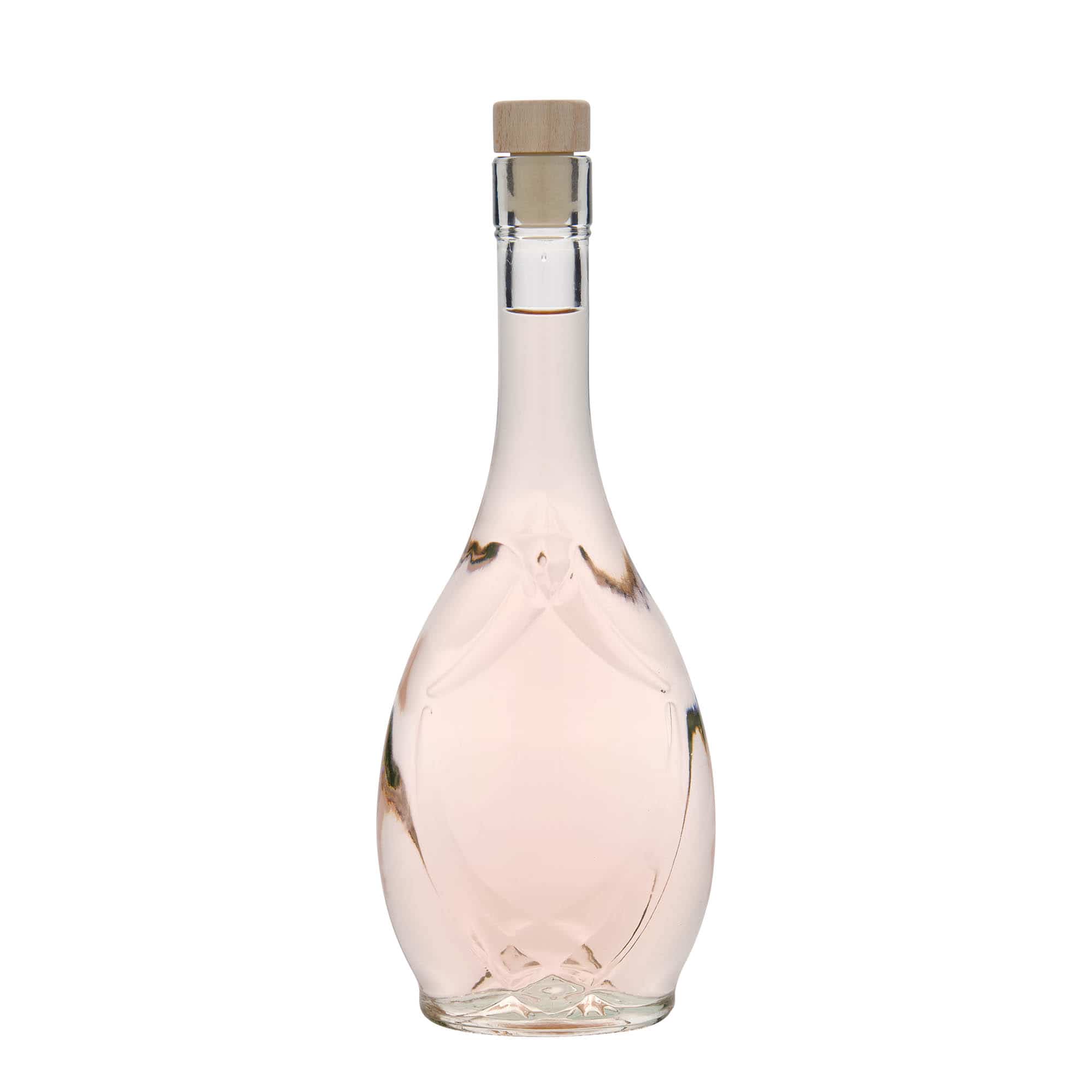 Bottiglia di vetro da 500 ml 'Saragossa', ovale, bocca: sughero