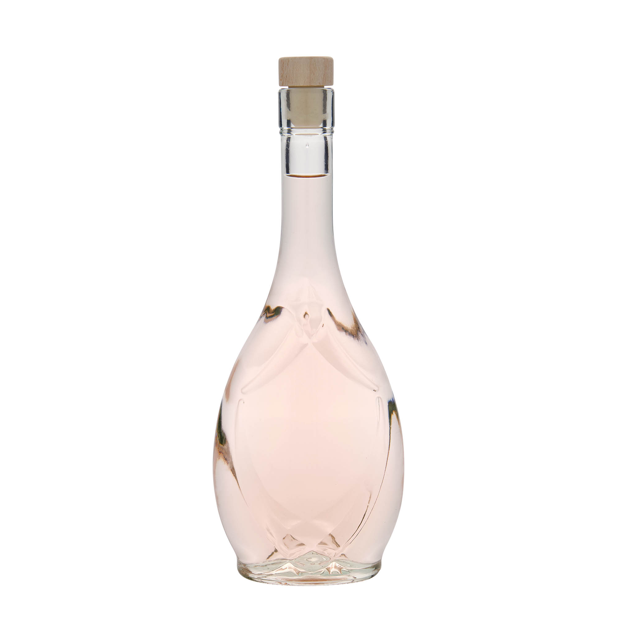 Bottiglia di vetro da 500 ml 'Saragossa', ovale, bocca: sughero Bottiglia di vetro da 500 ml 'Saragossa', ovale, bocca: sughero