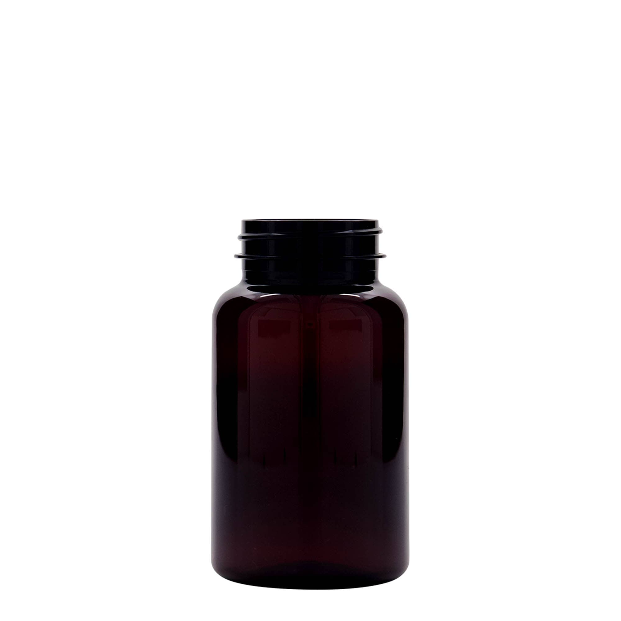 200 ml flacone PET, plastica, marrone, bocca: 45/400
