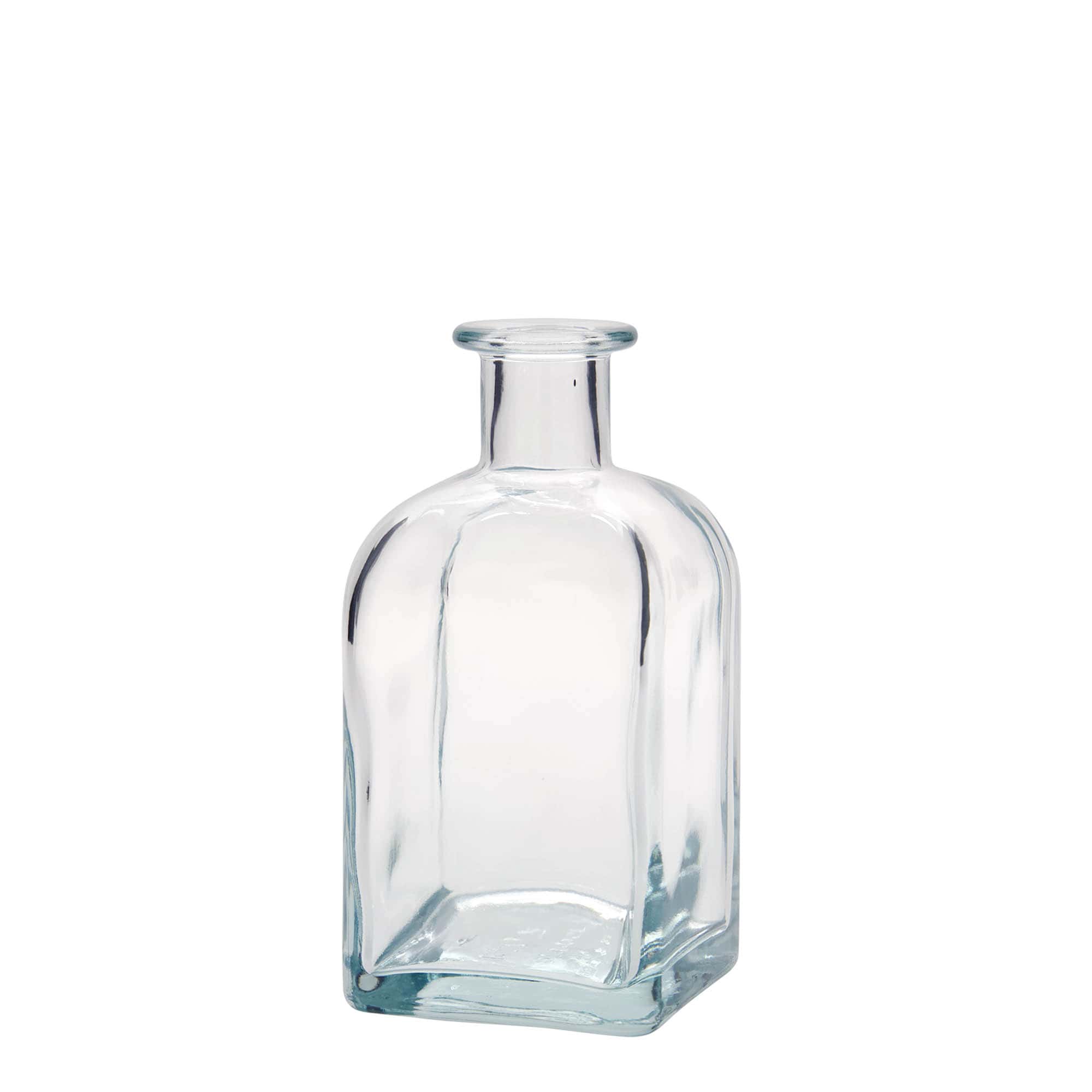 Bottiglia di vetro da 350 ml Apotheker Carré, quadrata, bocca: sughero
