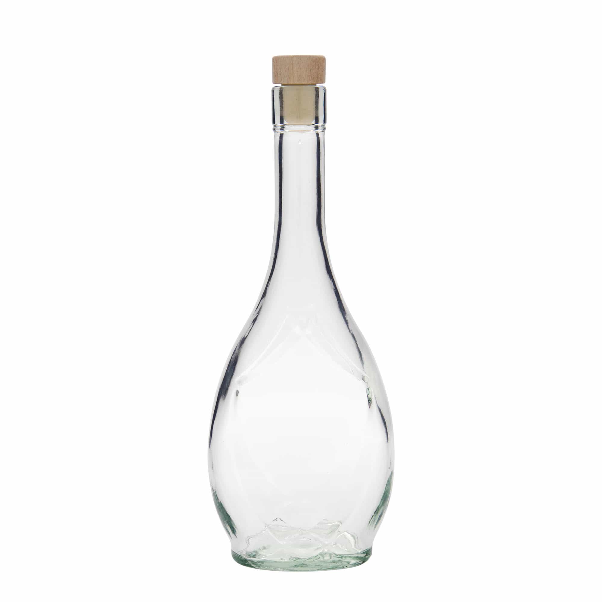 Bottiglia di vetro da 500 ml 'Saragossa', ovale, bocca: sughero