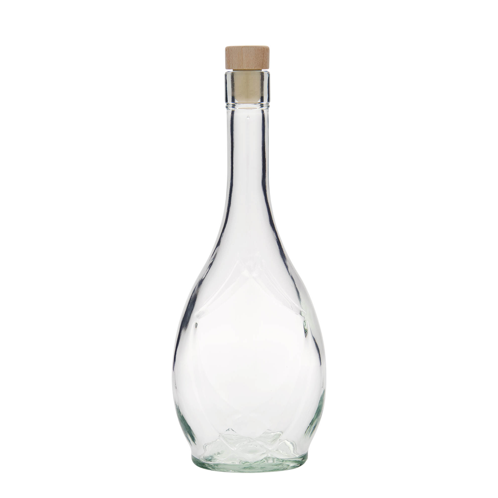 Bottiglia di vetro da 500 ml 'Saragossa', ovale, bocca: sughero Bottiglia di vetro da 500 ml 'Saragossa', ovale, bocca: sughero