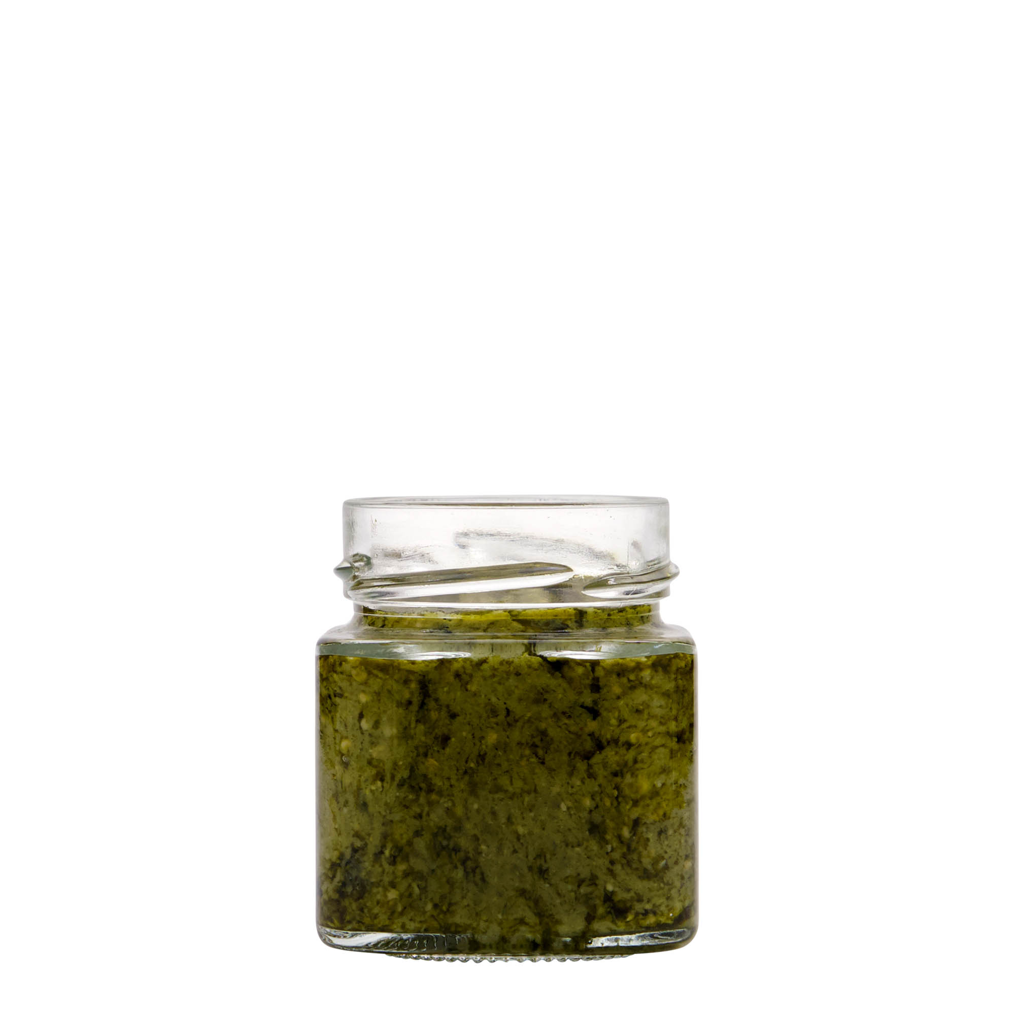 156 ml Vasetto quadrato, vetro 'Funny', imboccatura: Twist-Off Deep (DTO 58)