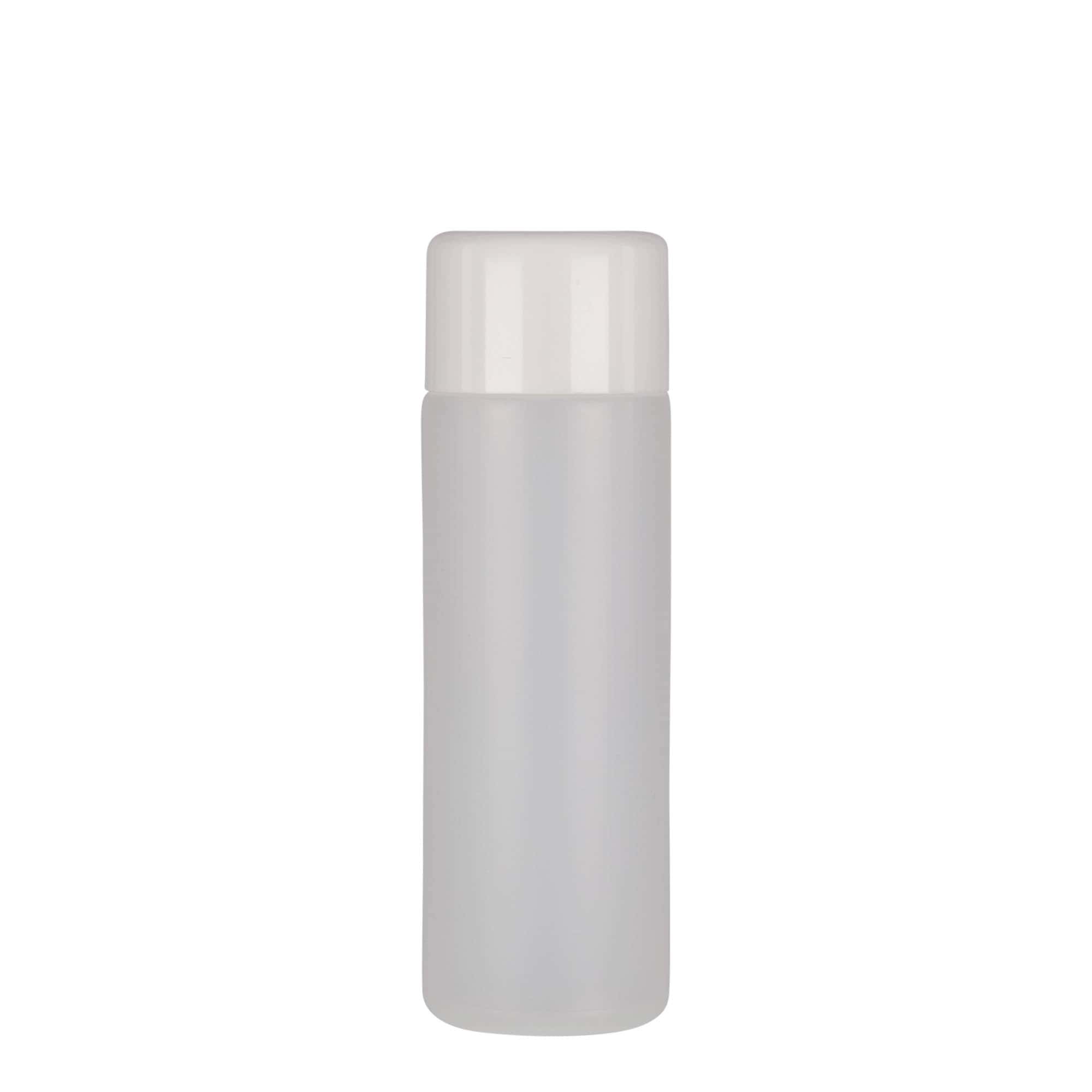 200 ml bottiglia rotonda, plastica PE, naturale, bocca: chiusura a vite
