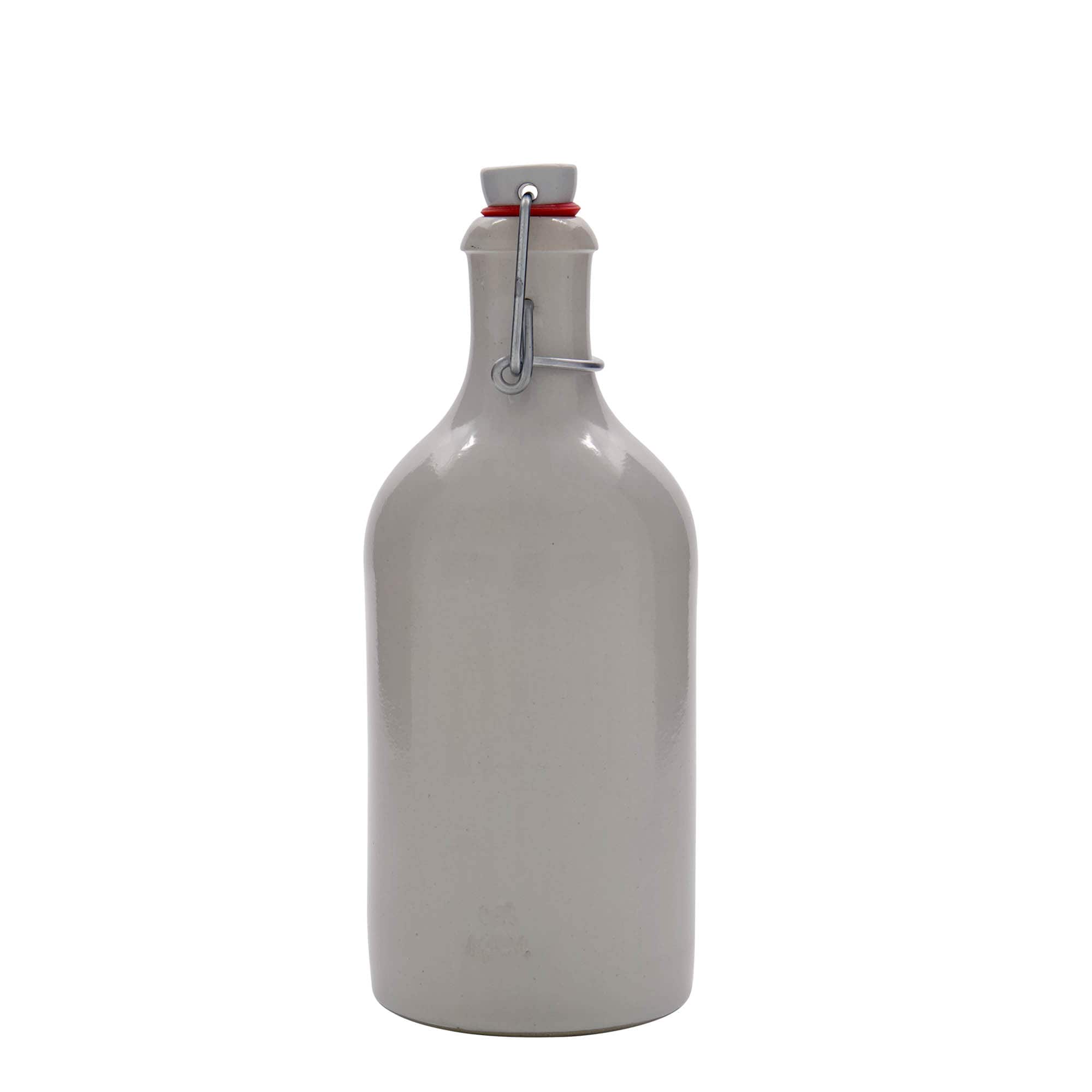 Boccale da 500 ml, gres, bianco, bocca: chiusura a gancio