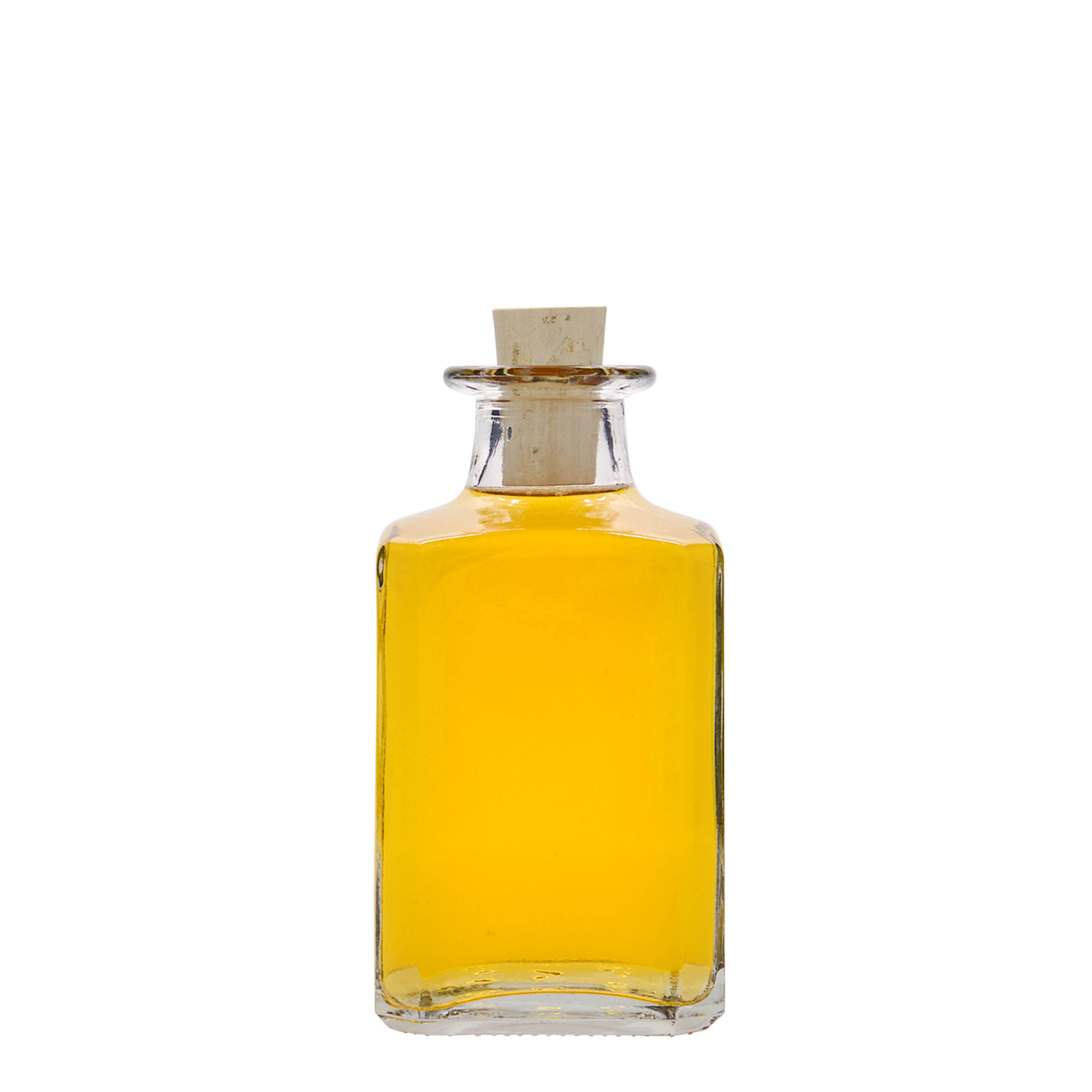 Bottiglia di vetro da 250 ml 'Torben', quadrata, bocca: sughero