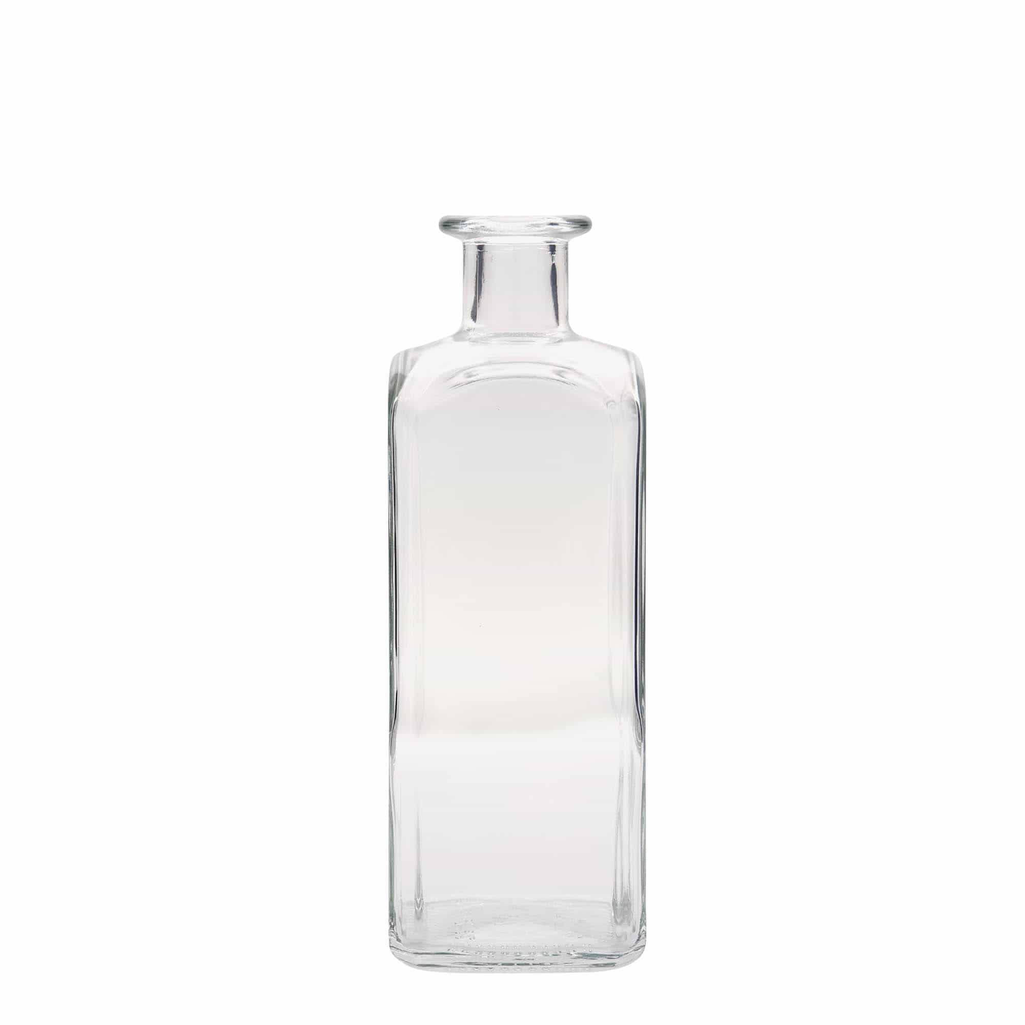 500 ml Bottiglia da farmacia 'Carré', vetro, quadrata, imboccatura: fascetta 500 ml Bottiglia da farmacia 'Carré', vetro, quadrata, imboccatura: fascetta