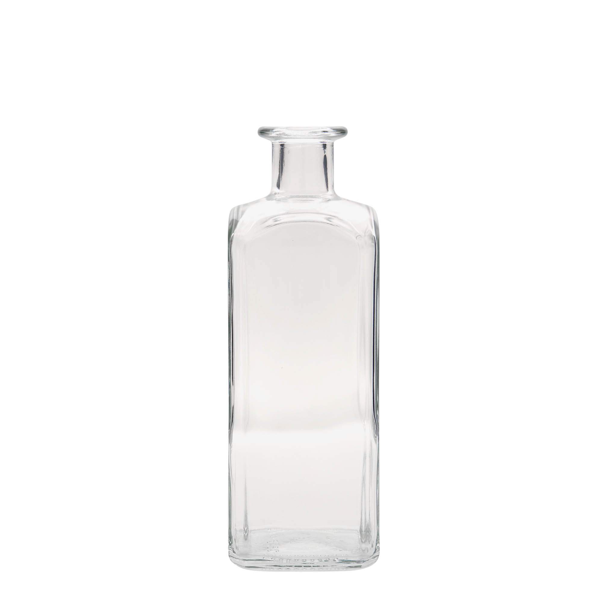 Bottiglia di vetro da 500 ml Apotheker Carré, quadrata, bocca: sughero