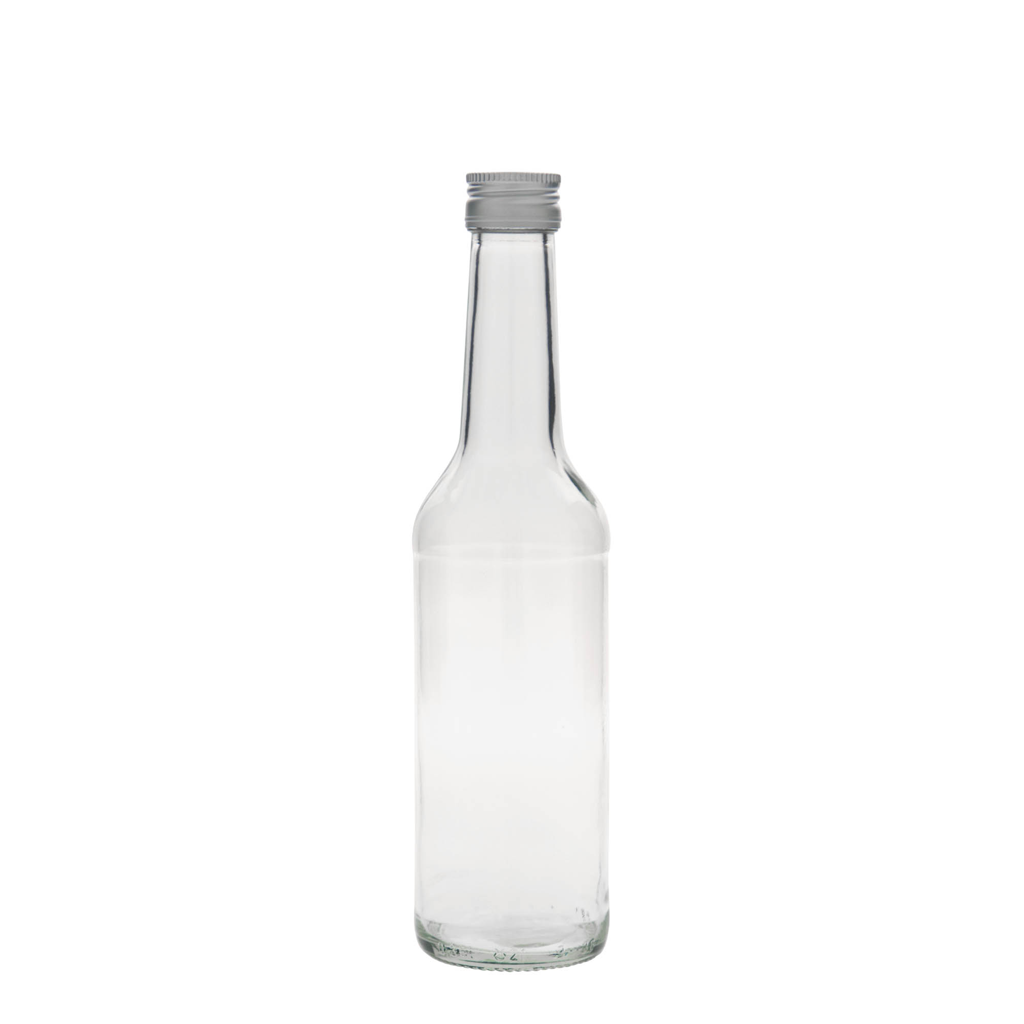Bottiglia di vetro da 350 ml a collo dritto, bocca: PP 28 Bottiglia di vetro da 350 ml a collo dritto, bocca: PP 28