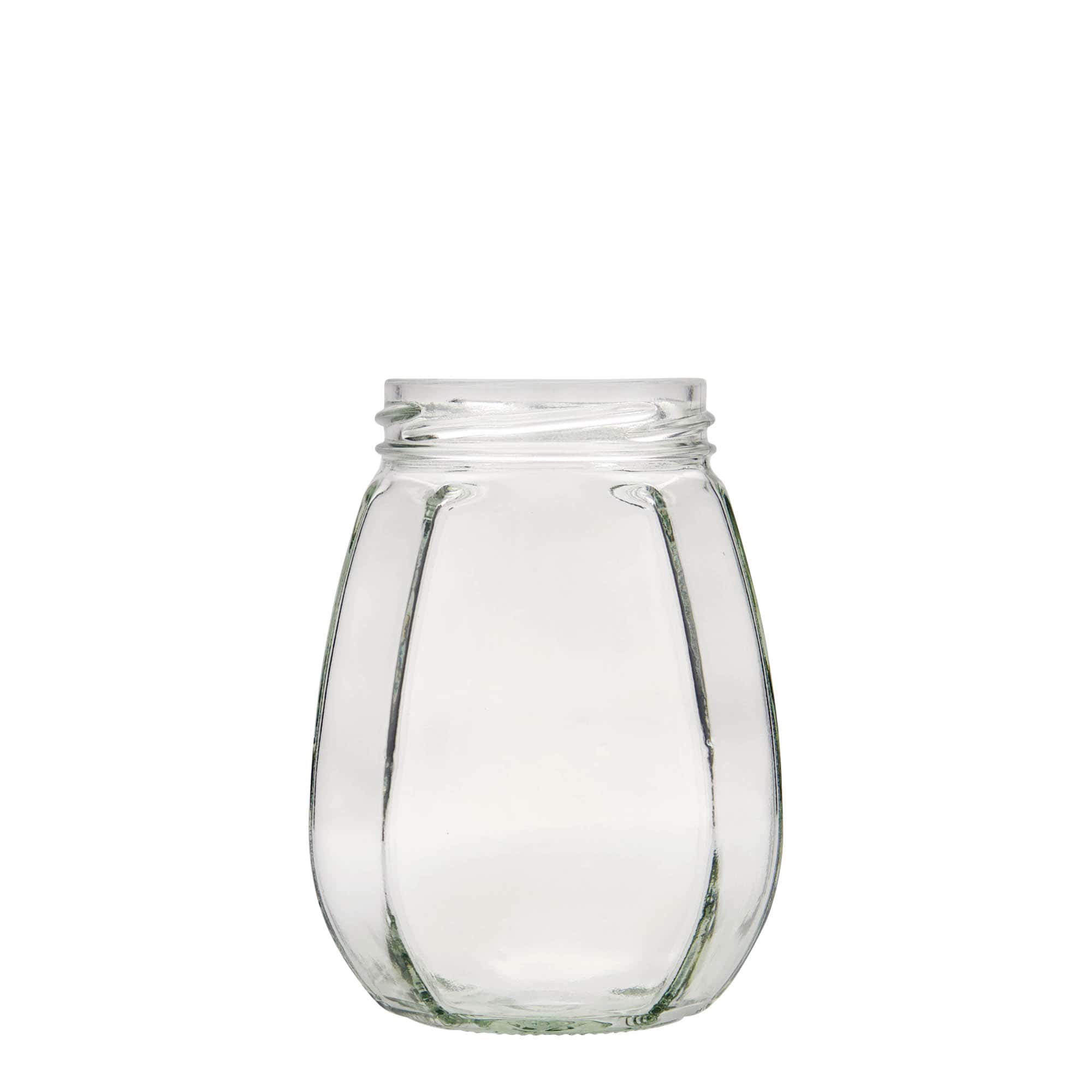385 ml Vasetto decorativo, esagonale, vetro, imboccatura: Twist-Off (TO 63) 385 ml Vasetto decorativo, esagonale, vetro, imboccatura: Twist-Off (TO 63)