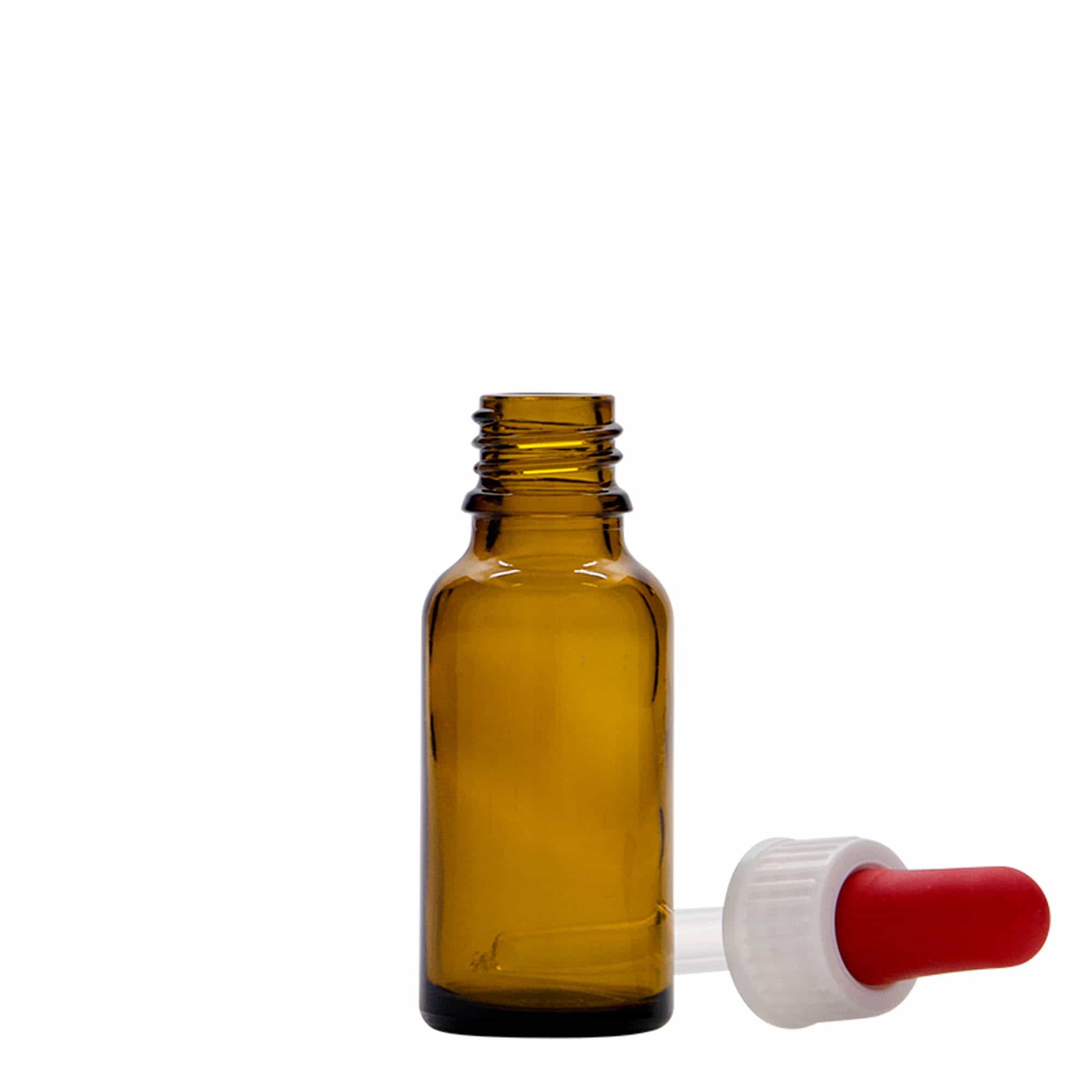 Flacone con contagocce 20 ml medicina, vetro, marrone, bocca: DIN 18