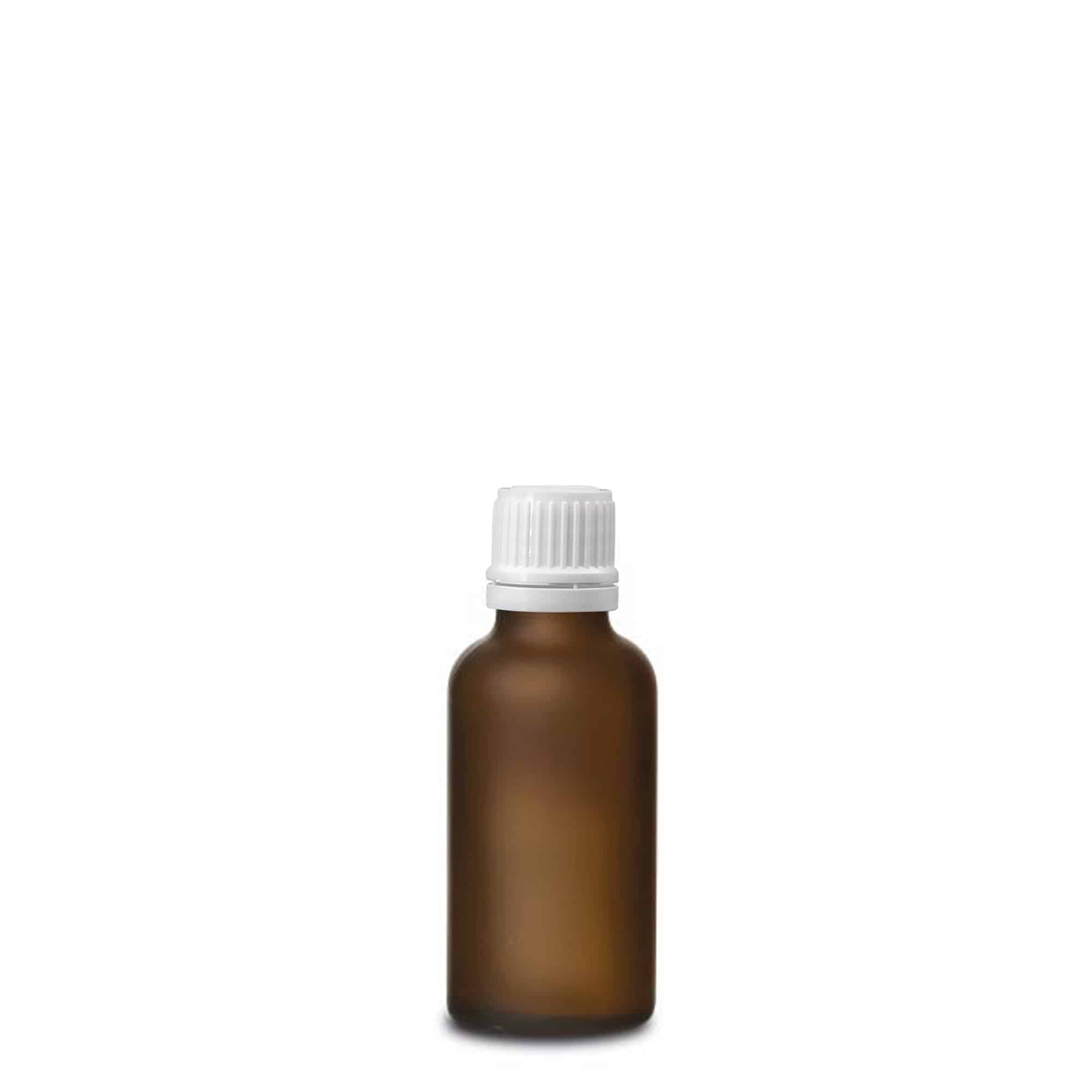 Flacone medico 30ml, vetro, marrone satinato, bocca: DIN 18