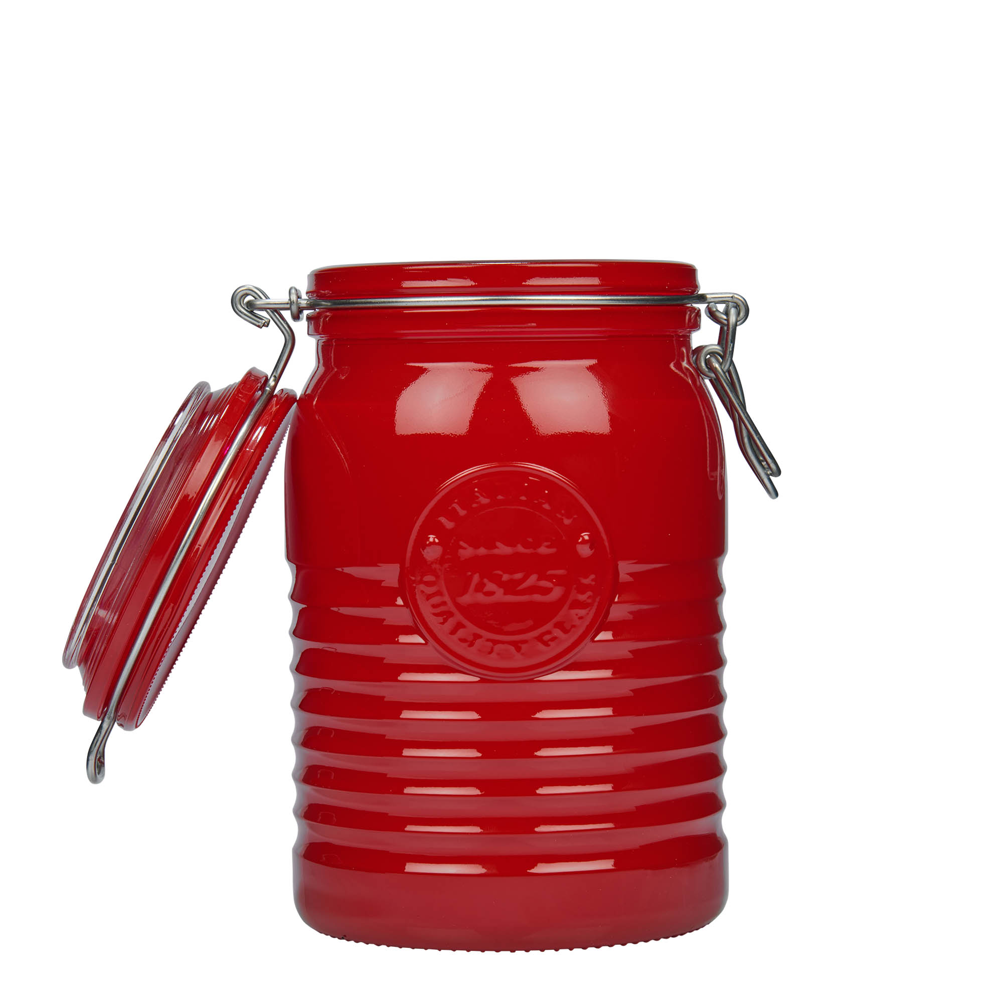 1.000 ml barattolo con chiusura a leva 'Officina 1825', rosso, bocca: chiusura a leva