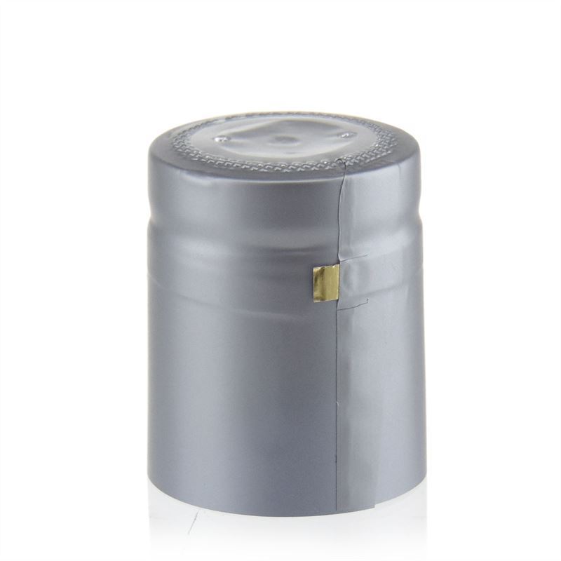 Capsula termoretraibile 32x41, plastica PVC, argento Capsula termoretraibile 32x41, plastica PVC, argento