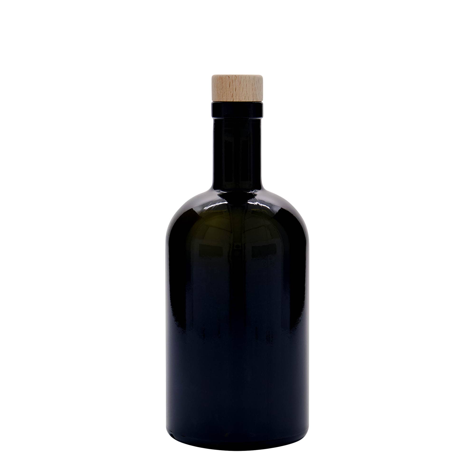 Bottiglia di vetro da 500 ml 'Farmacia', verde antico, bocca: sughero