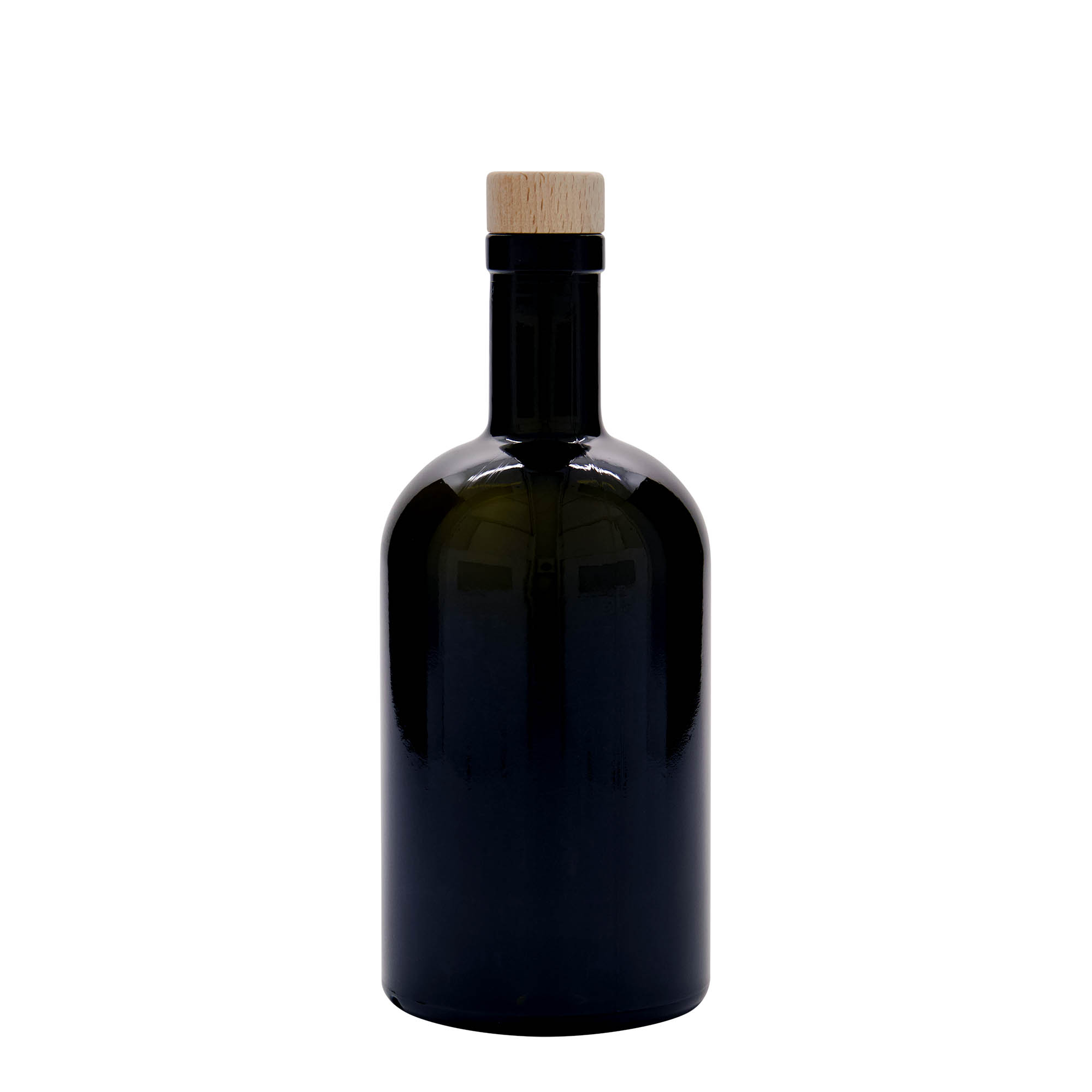 Bottiglia di vetro da 500 ml 'Farmacia', verde antico, bocca: sughero
