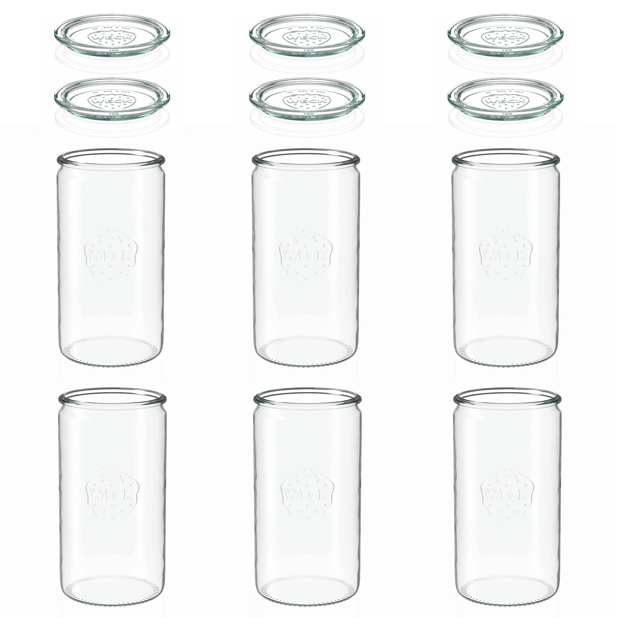 6x 1575 ml WECK barattolo cilindrico con coperchio in vetro RR 100