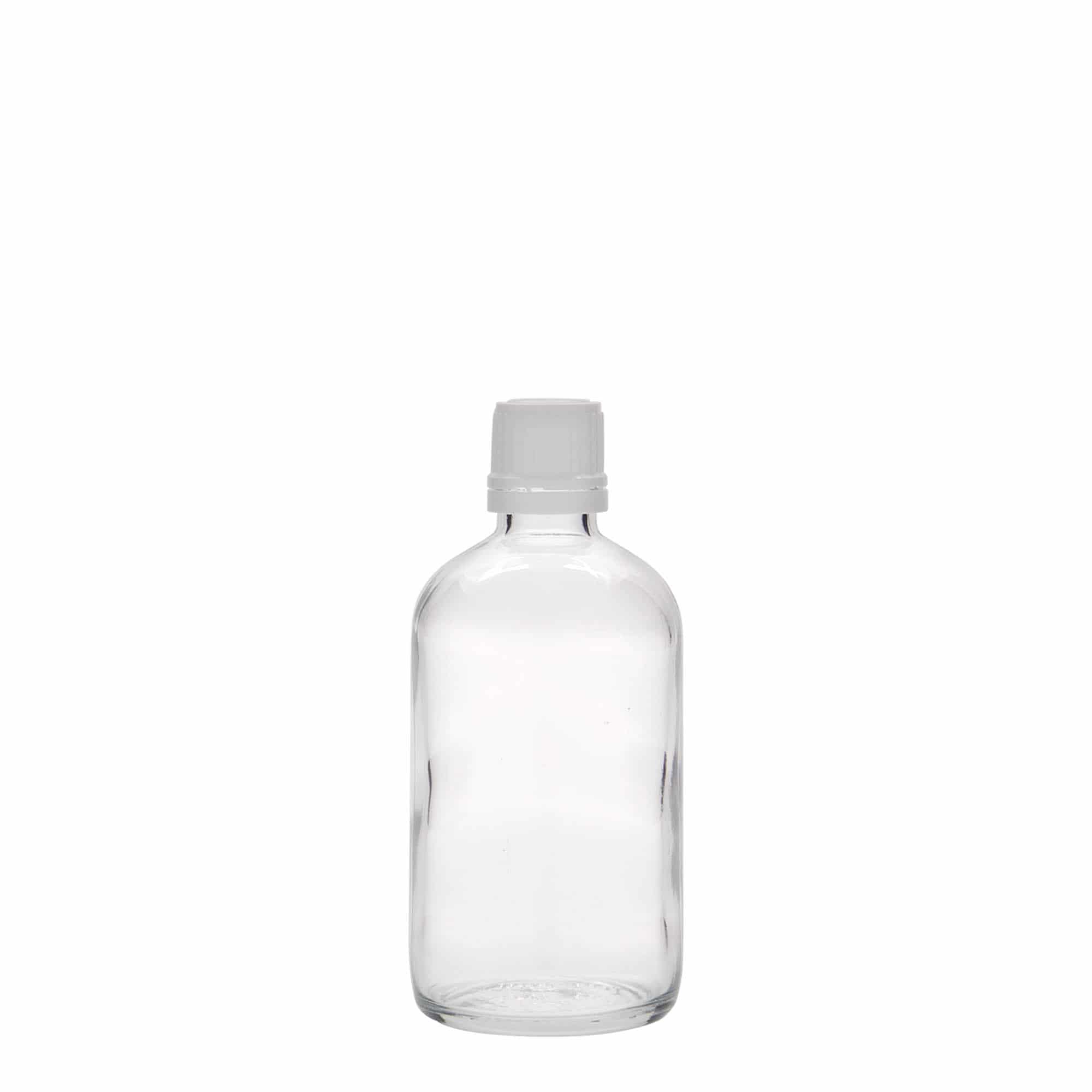 100 ml Flacone farmaceutico, vetro, imboccatura: DIN 18
