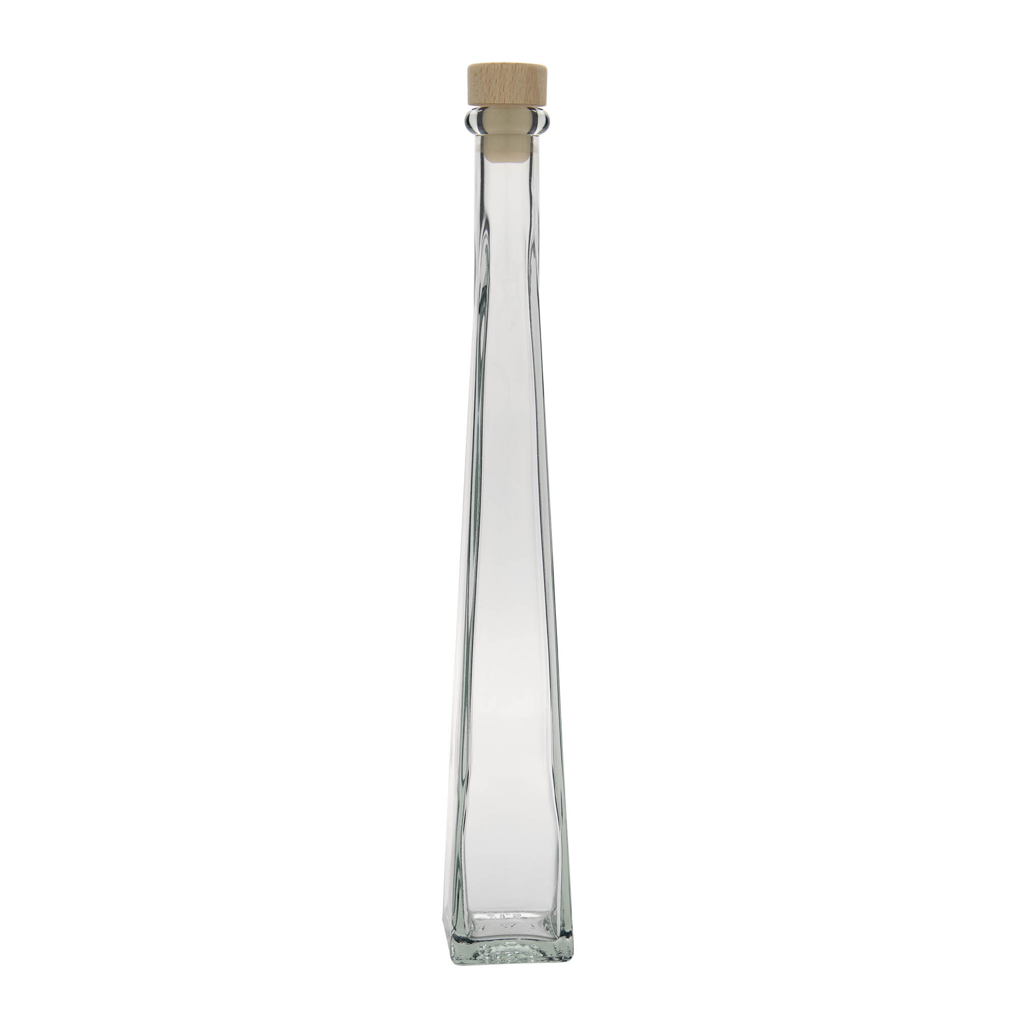 Bottiglia di vetro da 200 ml 'Dama Quadrato', quadrata, bocca: tappo di sughero Bottiglia di vetro da 200 ml 'Dama Quadrato', quadrata, bocca: tappo di sughero