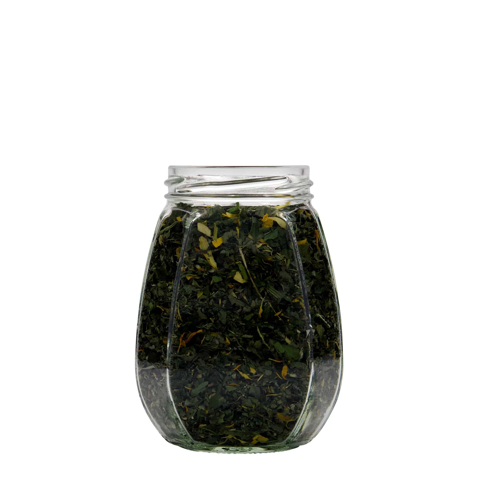 385 ml Vasetto decorativo, esagonale, vetro, imboccatura: Twist-Off (TO 63)