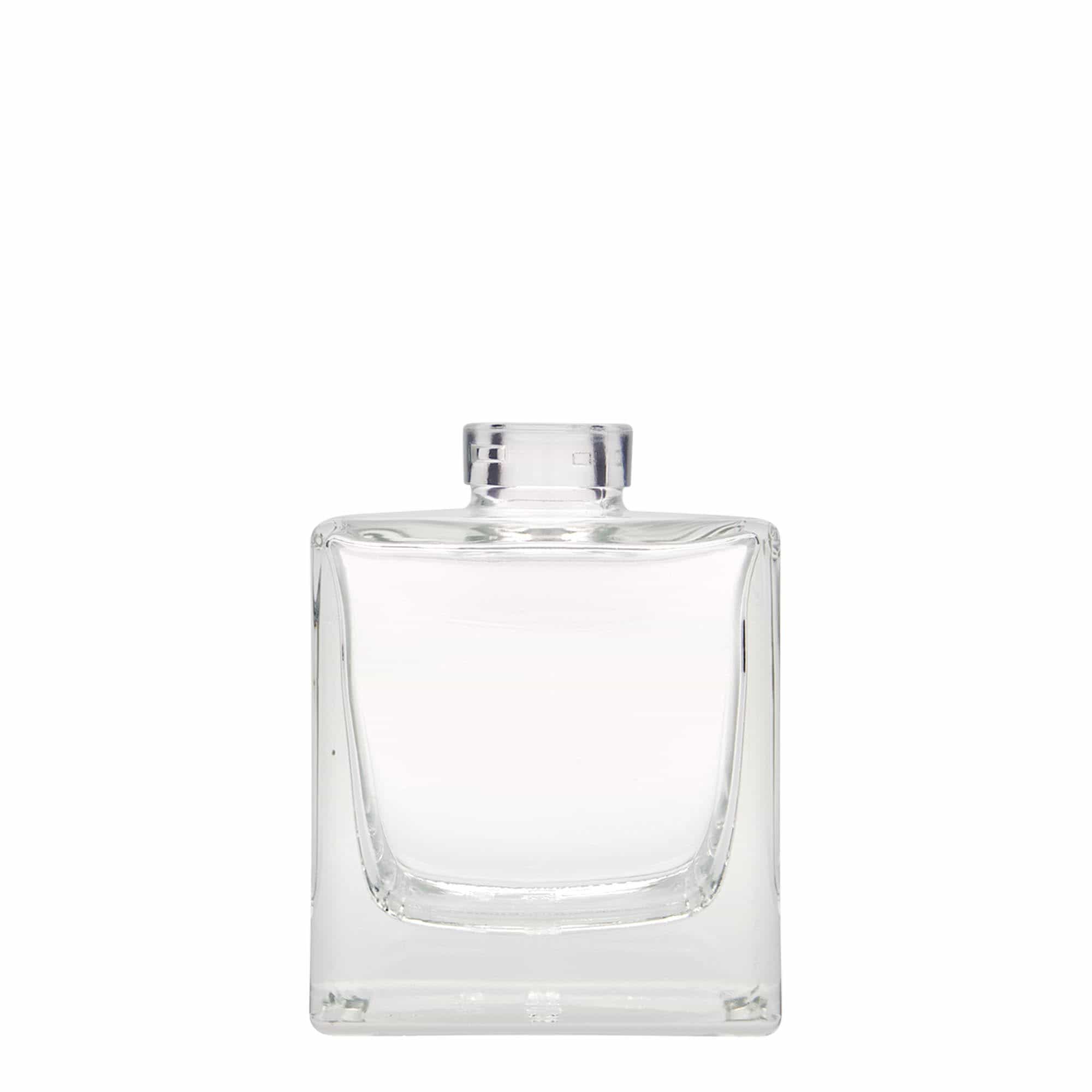 200 ml Bottiglia di vetro 'Cube', quadrata, imboccatura: fascetta 200 ml Bottiglia di vetro 'Cube', quadrata, imboccatura: fascetta