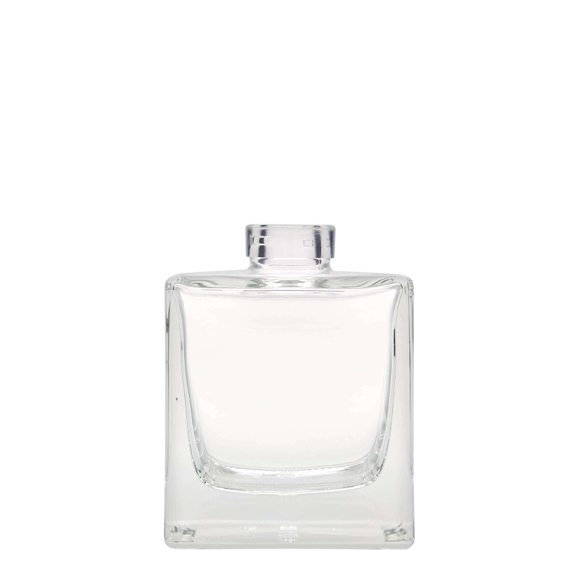 Bottiglia di vetro da 200 ml 'Cube', quadrata, bocca: sughero