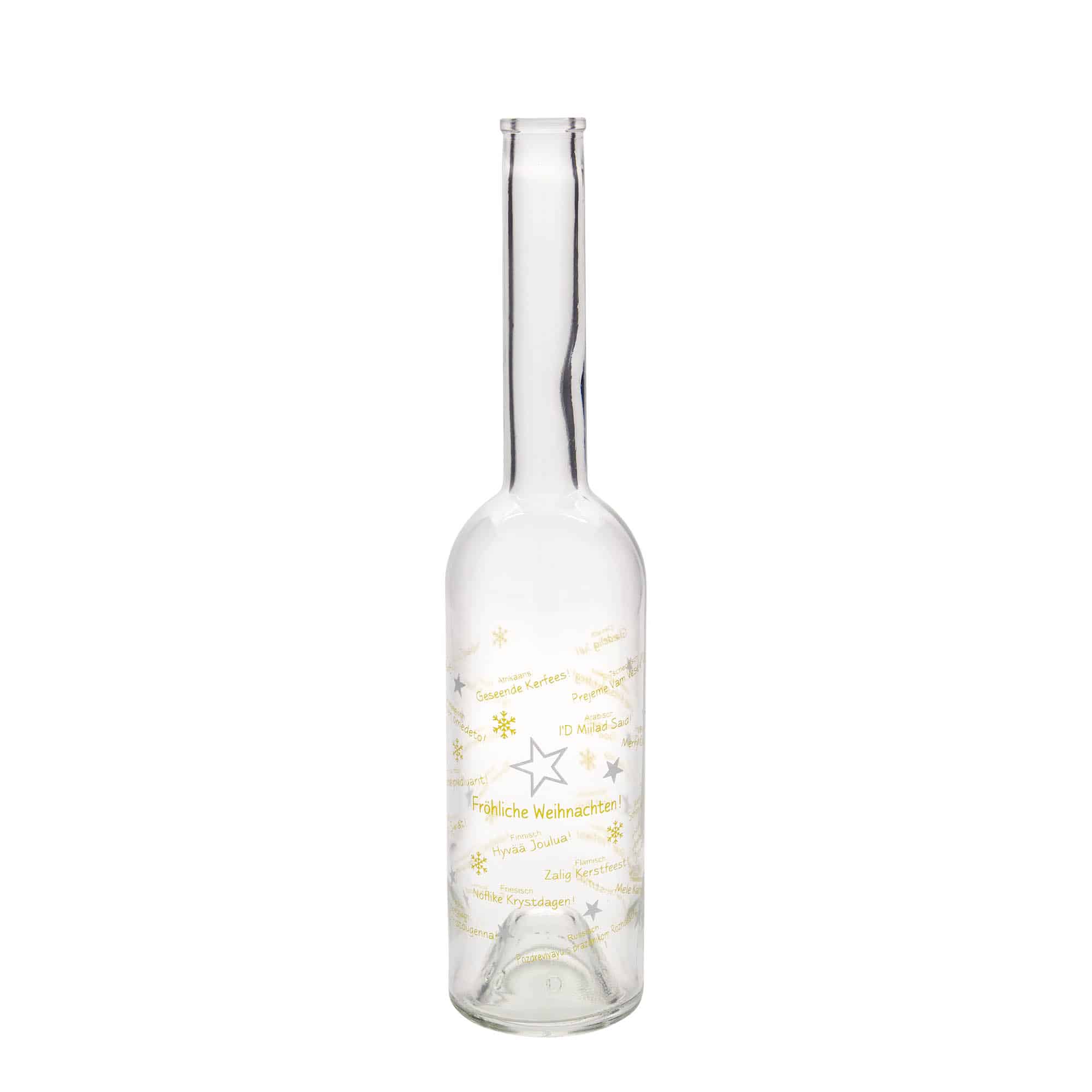 500 ml Bottiglia di vetro 'Opera', motivo: Natale nel mondo, imboccatura: fascetta 500 ml Bottiglia di vetro 'Opera', motivo: Natale nel mondo, imboccatura: fascetta