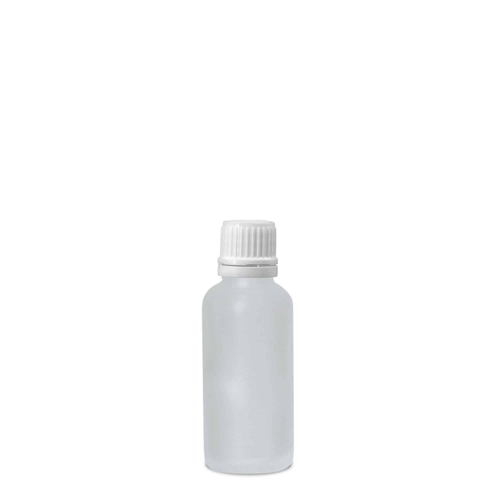 30 ml bottiglia medicinale, vetro, satinato, bocca: DIN 18