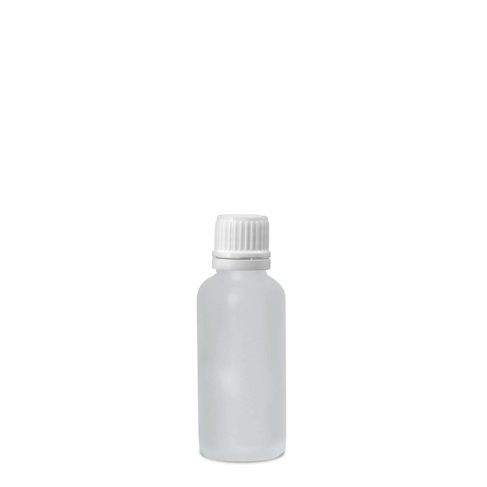 30 ml bottiglia medicinale, vetro, satinato, bocca: DIN 18