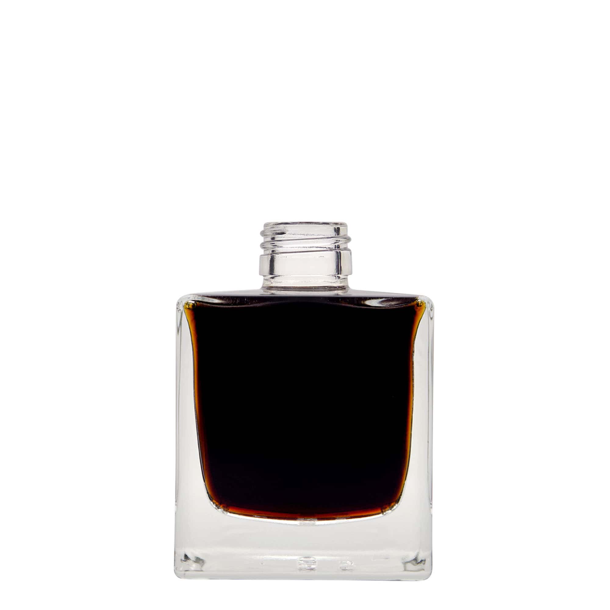 Bottiglia di vetro da 200 ml 'Cube', quadrata, bocca: PP 28