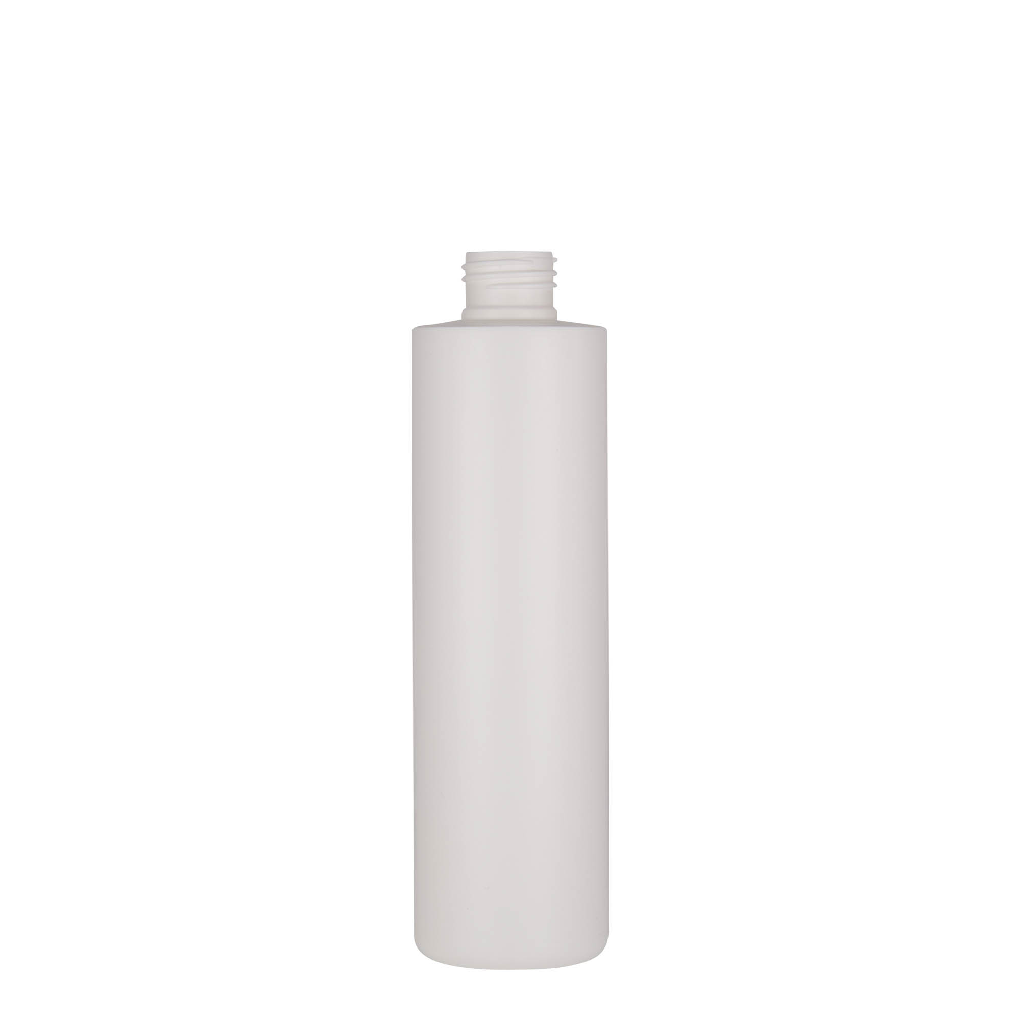 Bottiglia in plastica da 250 ml 'Pipe', HDPE, bianca, bocca: 24/410 Bottiglia in plastica da 250 ml 'Pipe', HDPE, bianca, bocca: 24/410