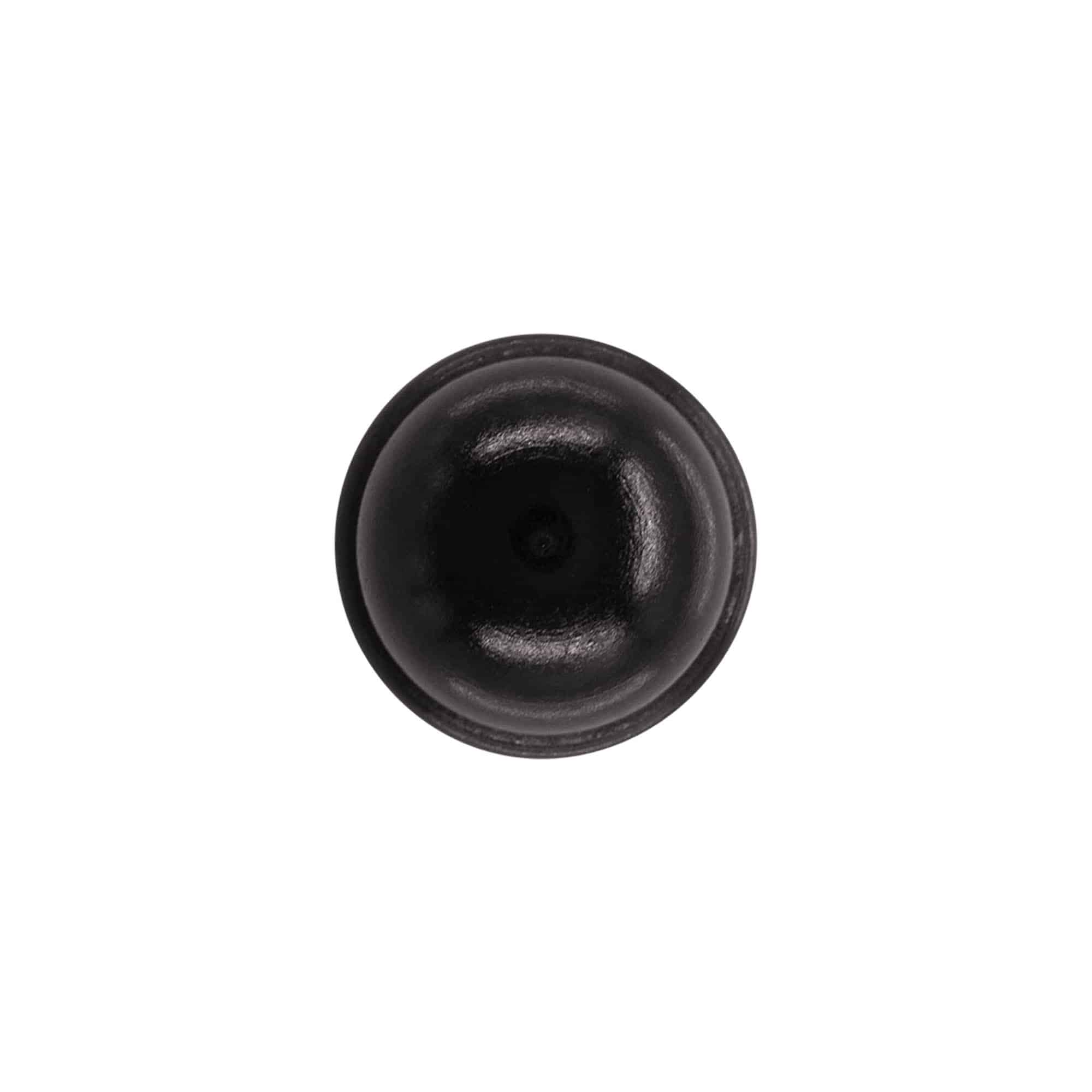 Tappo a manico 19 mm "Melone", legno/PE, nero, per bocca: sughero