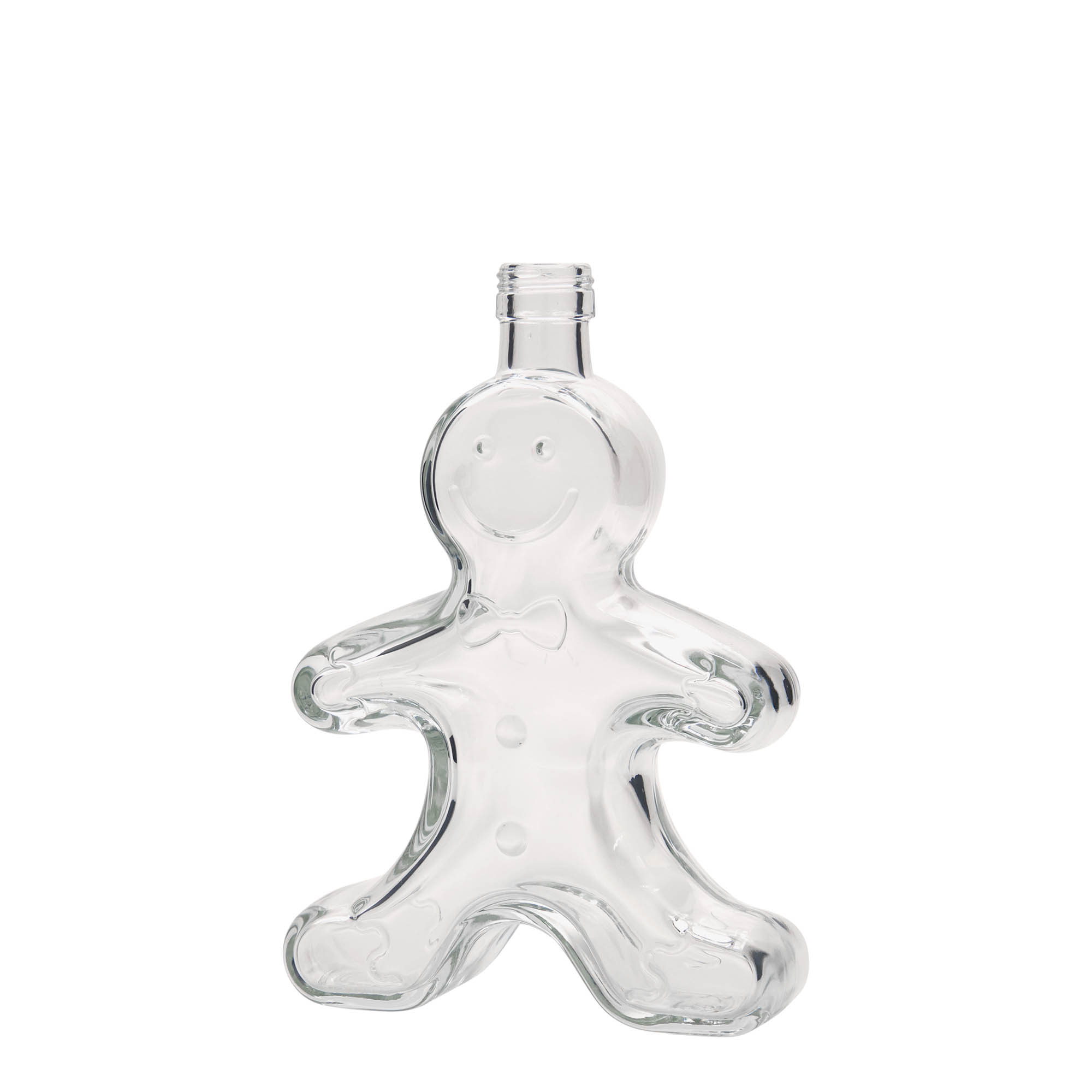 Bottiglia di vetro da 250 ml 'Omino di pan di zenzero', bocca: PP 24 Bottiglia di vetro da 250 ml 'Omino di pan di zenzero', bocca: PP 24