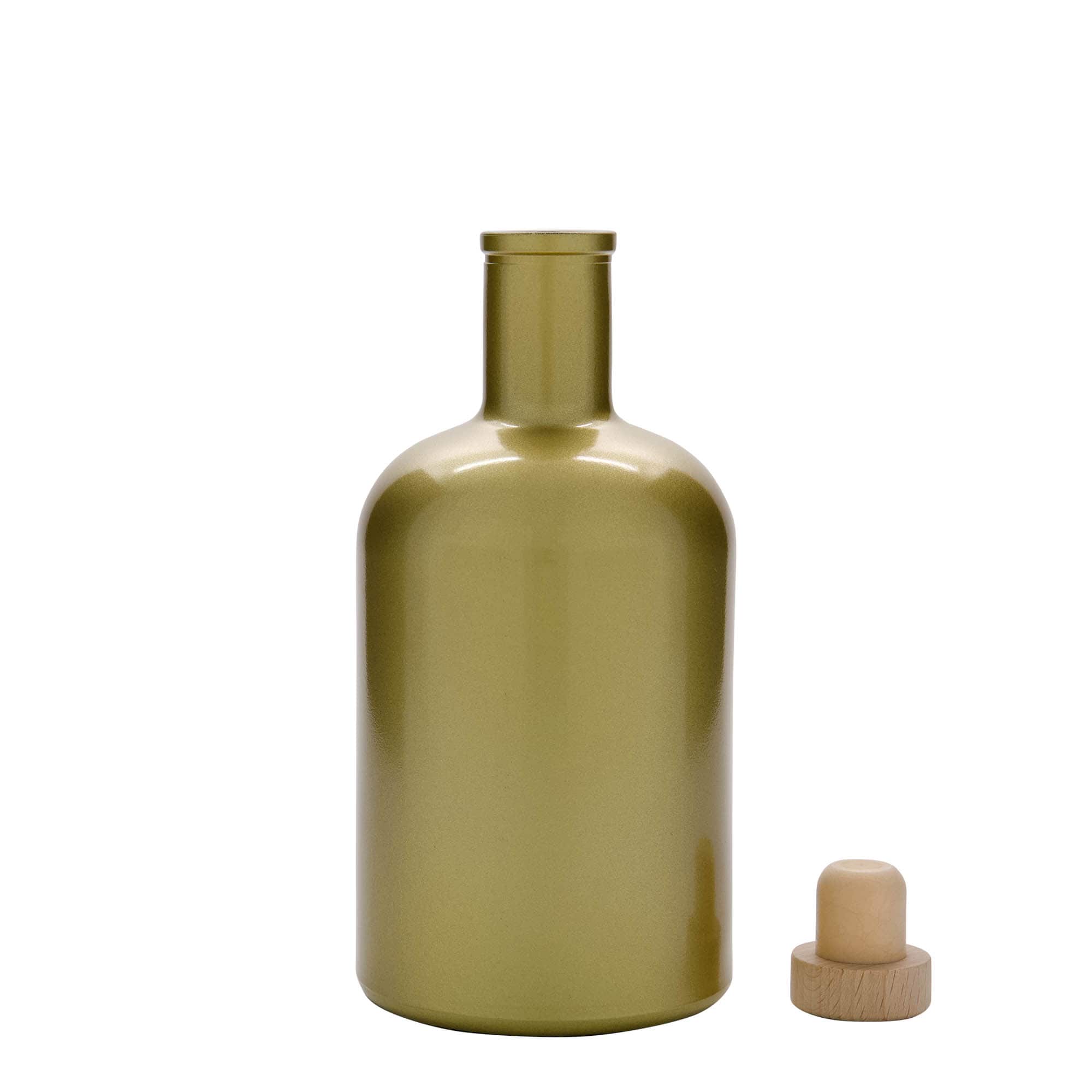 Bottiglia di vetro da 700 ml 'Gerardino', oro, bocca: sughero
