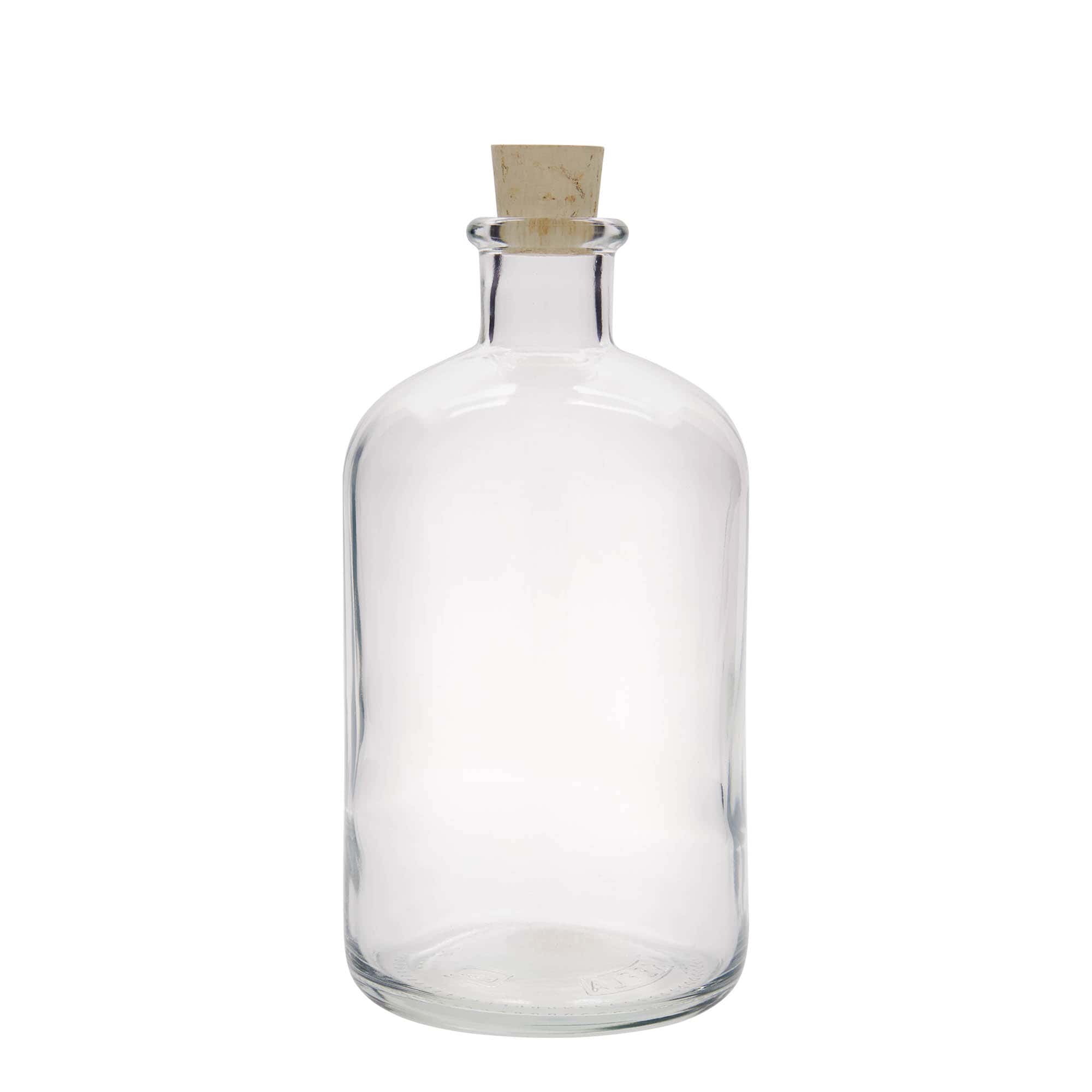 1.000 ml Bottiglia da farmacia, vetro, imboccatura: fascetta