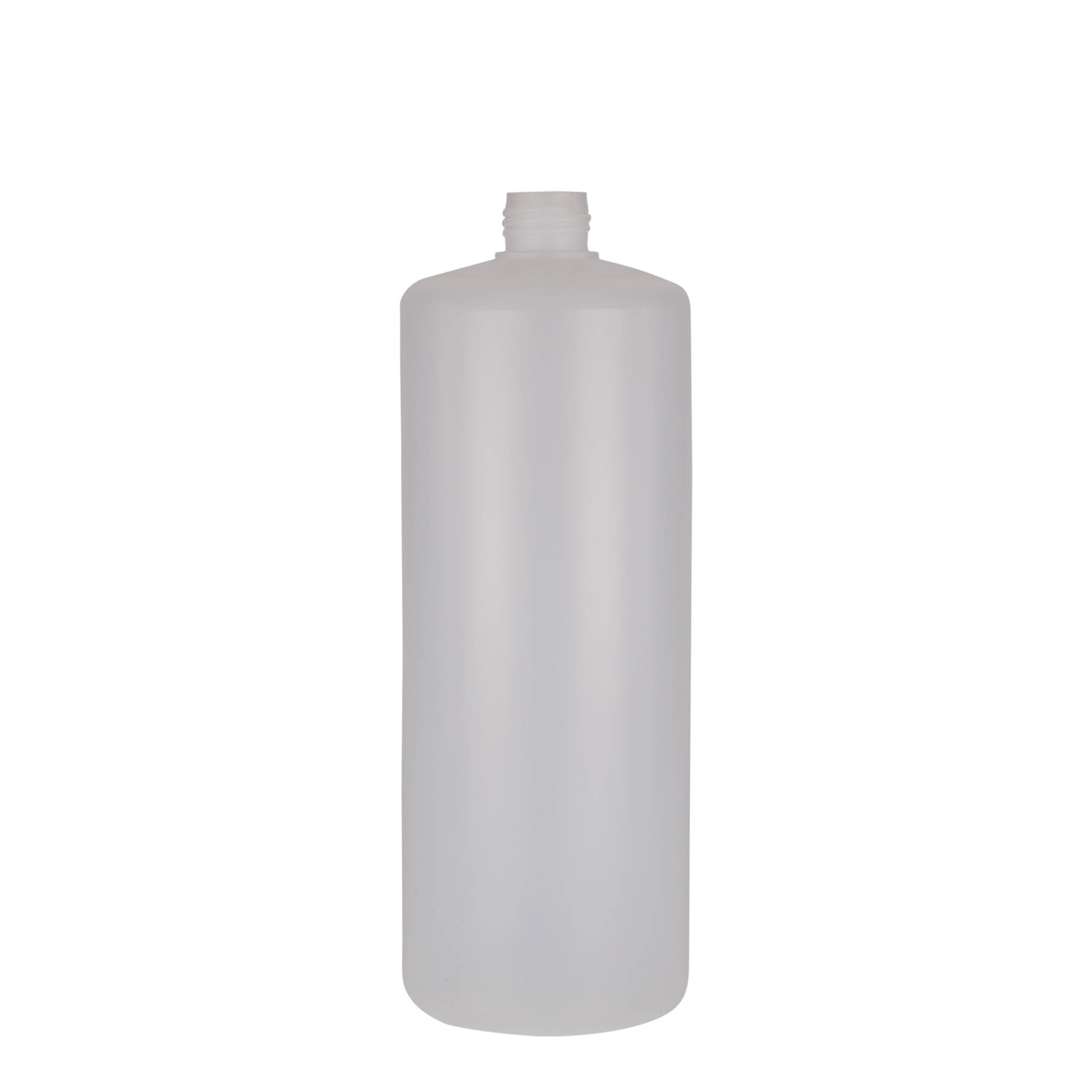 1.000 ml bottiglia rotonda, plastica PE, naturale, bocca: chiusura a vite