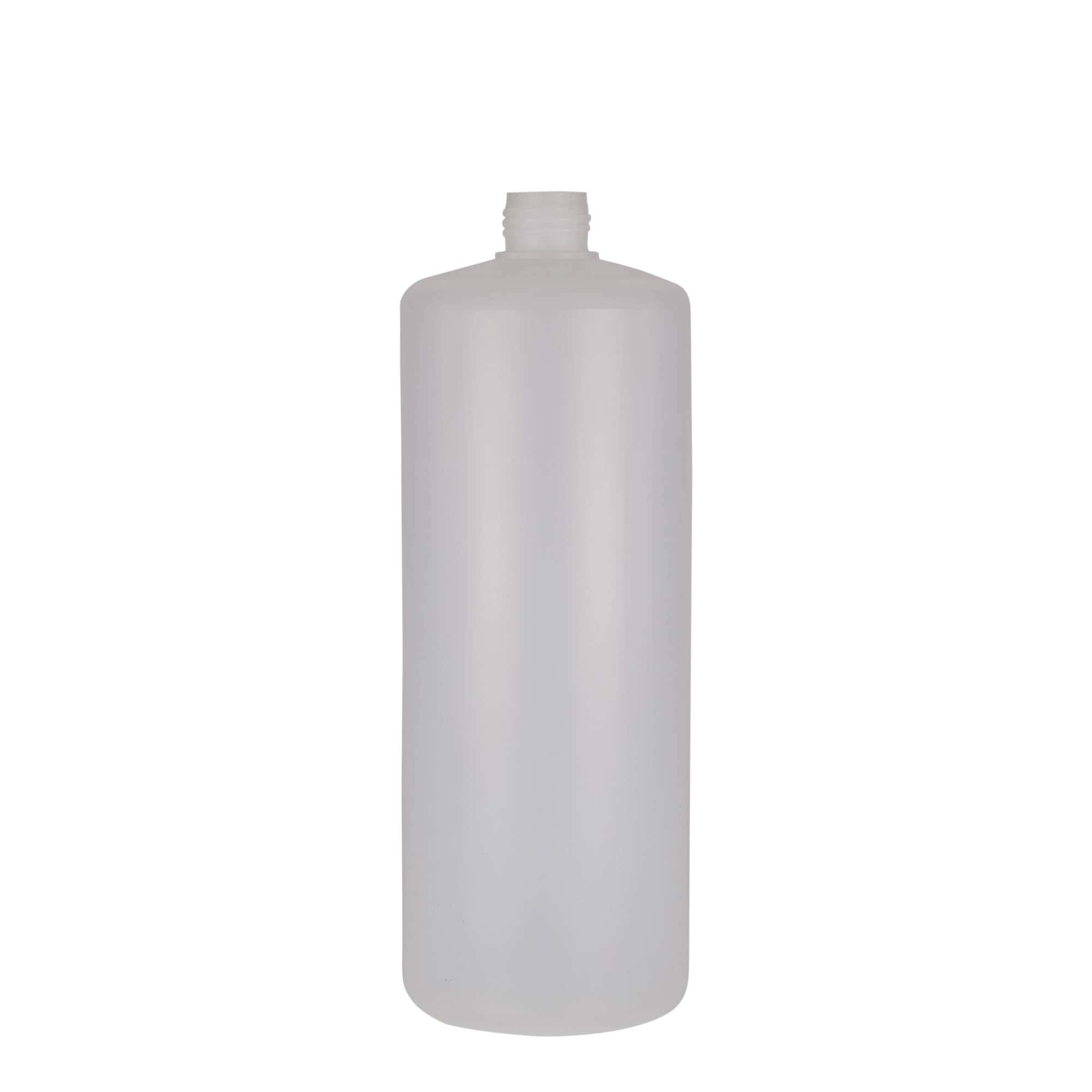 1.000 ml bottiglia rotonda, plastica PE, naturale, bocca: chiusura a vite