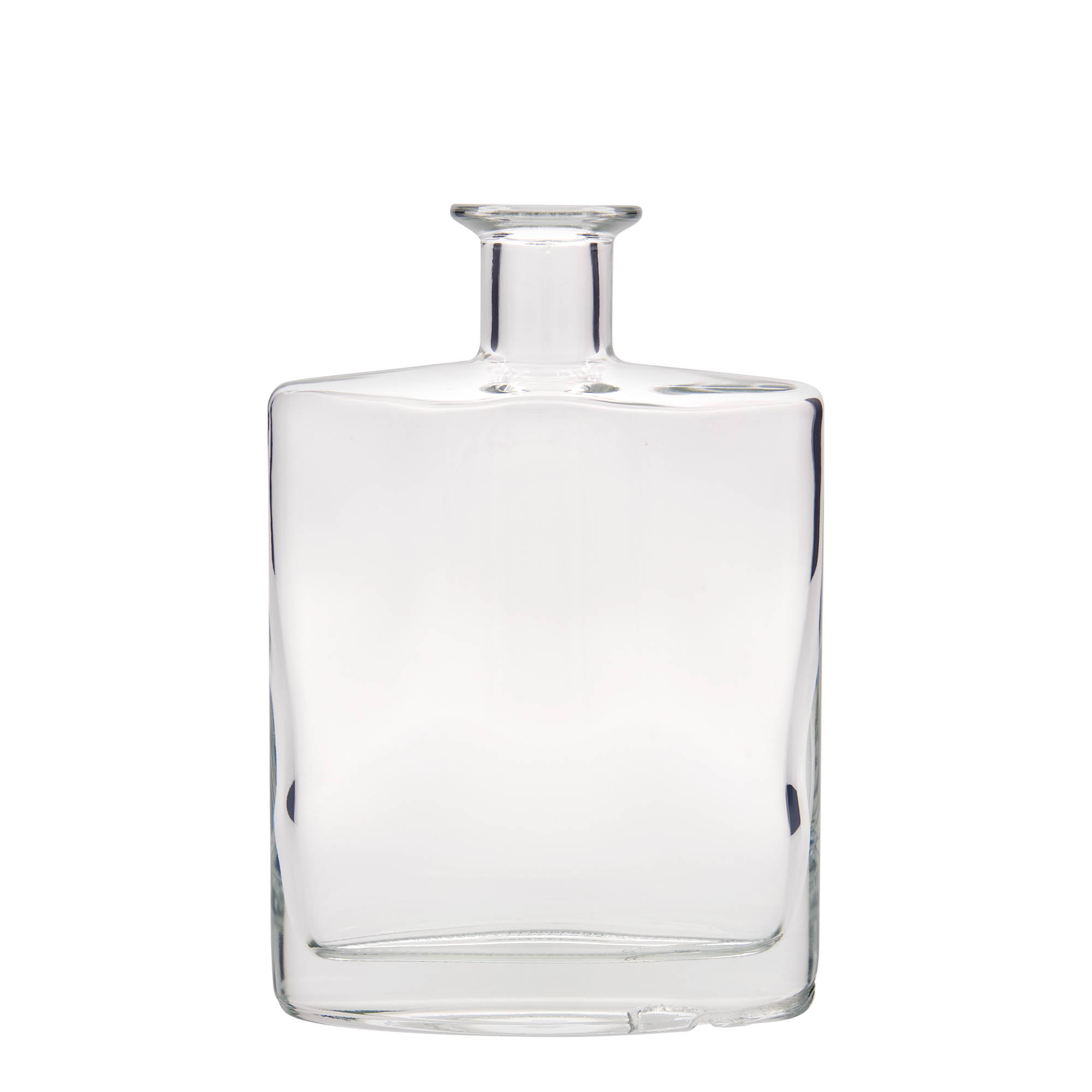 Bottiglia di vetro da 700 ml 'Zorbas', ovale, bocca: sughero Bottiglia di vetro da 700 ml 'Zorbas', ovale, bocca: sughero