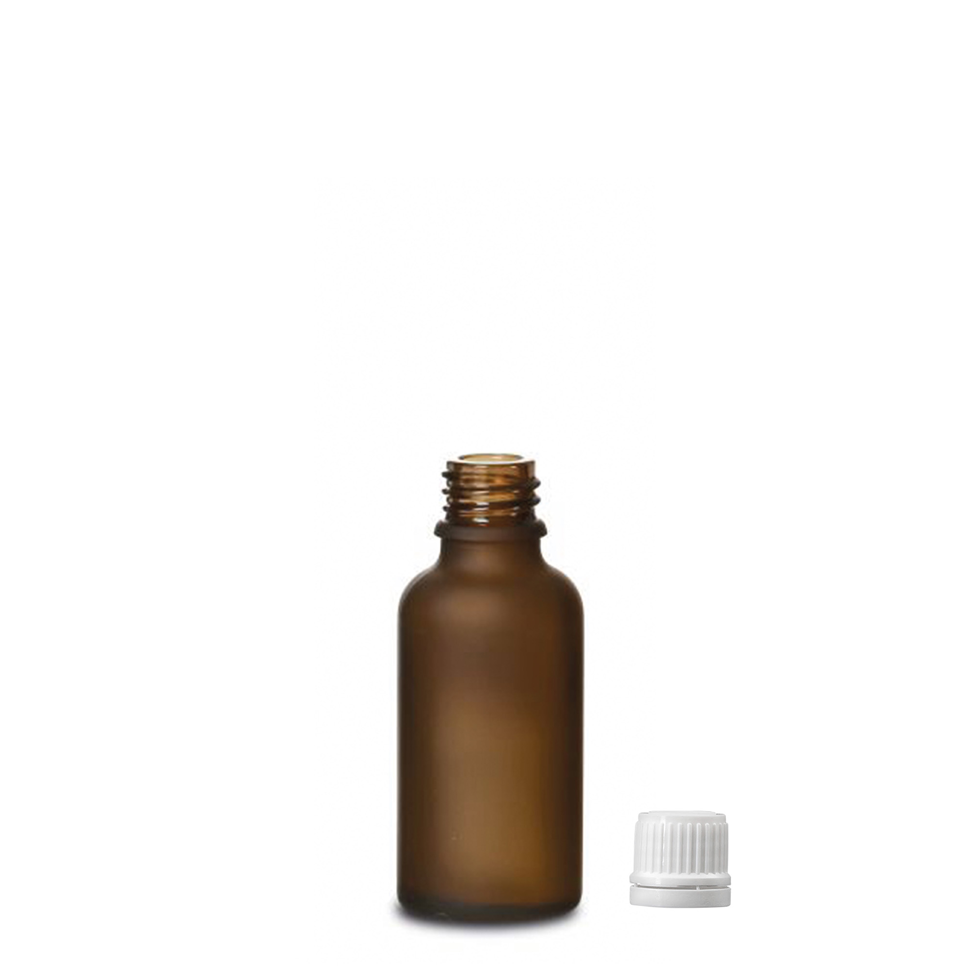 30 ml flacone medico, vetro, marrone satinato, bocca: DIN 18
