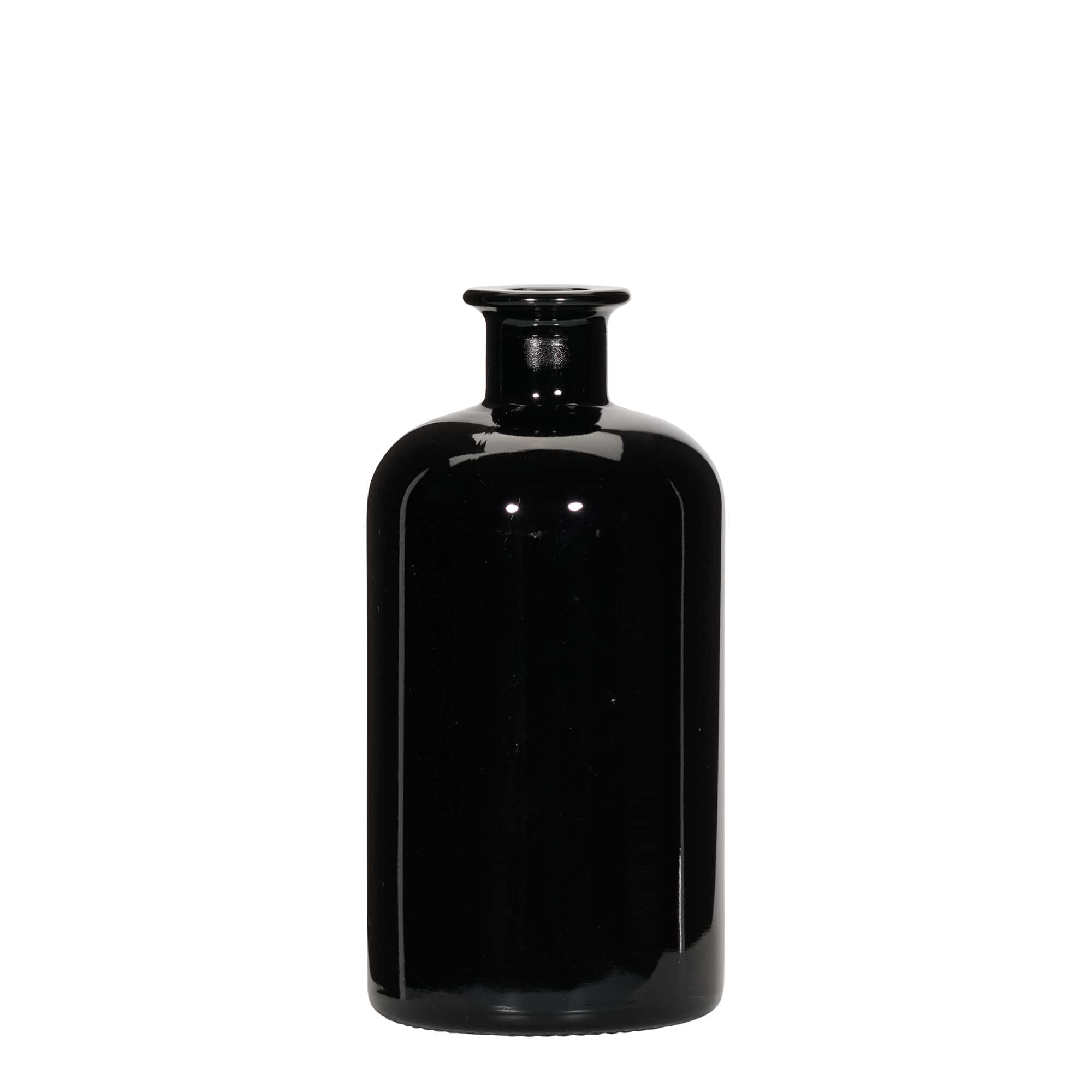 500 ml Bottiglia da farmacia, vetro, nero, imboccatura: fascetta 500 ml Bottiglia da farmacia, vetro, nero, imboccatura: fascetta